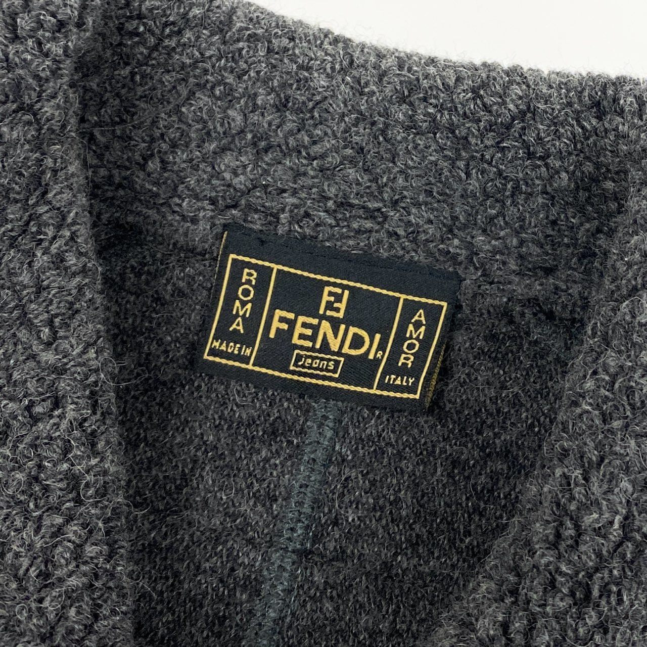 1L24 Vintage Fendi Jeans Karakuru ヴィンテージ フェンディ ジーンズ Boa Coat ボアコート ロングコート Size 42 レディース 女性用k02i