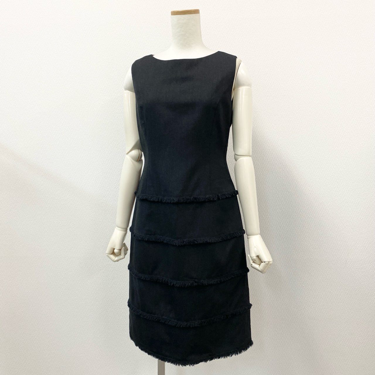 35l27 《美品》 FOXEY BOUTIQUE フォクシー ブティック お受験スーツ セットアップ ジャケット/ノースリーブワンピース 2点セット サイズ42 グレー レディース 日本製