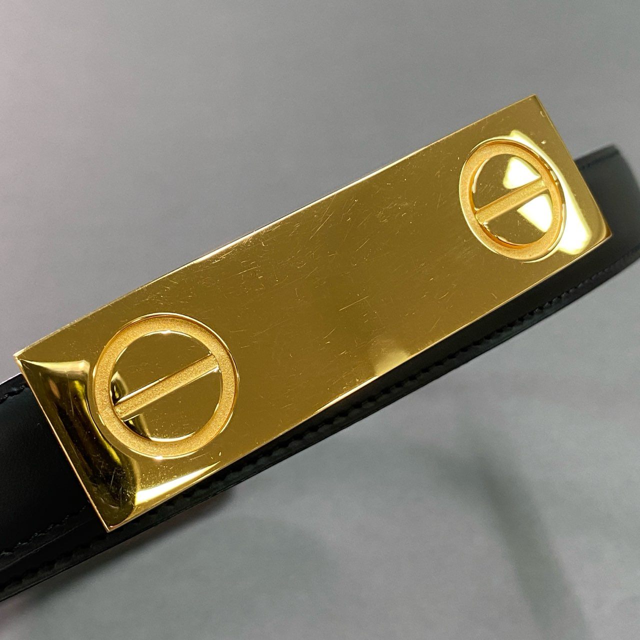 f8 Cartier カルティエ ラブベルト ゴールド金具 68.5-75 ブラック レザー アクセサリー レディース 小物