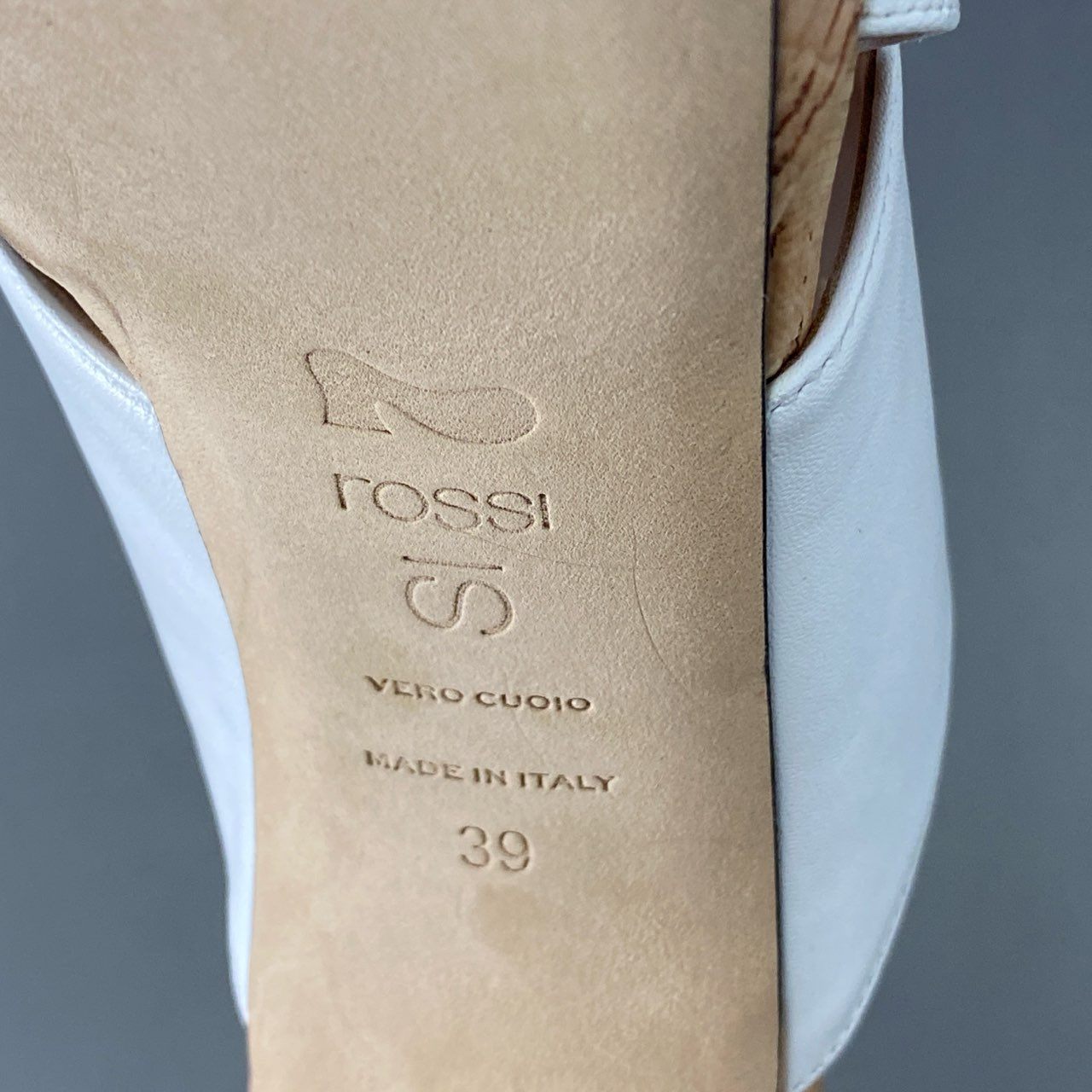 3f17 《極美品》定価¥104,500 SI ROSSI by SERGIO ROSSI セルジオロッシ Mules and clogs コルクヒール サンダル パンプス 39 ホワイト レザー イタリア製 シューズ