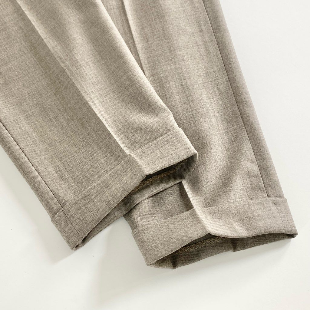 2d10-2 《美品》 GURNEX for BRUNELLO CUCINELLI ブルネロクチネリ イタリア製 42 ベージュ ウール100% スラックスパンツ ボトム レディース 婦人服