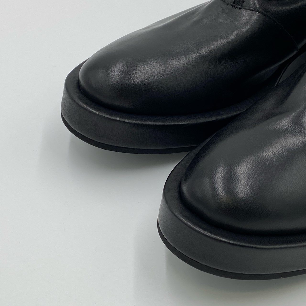 1h7【極美品】Y's ワイズ ヨウジヤマモト YP-E02-710 OIL SMOOTH LEATHER ZIPPER BOOTS ジップアップ ブーツ サイズ4 ブラック レザー レディースk02i