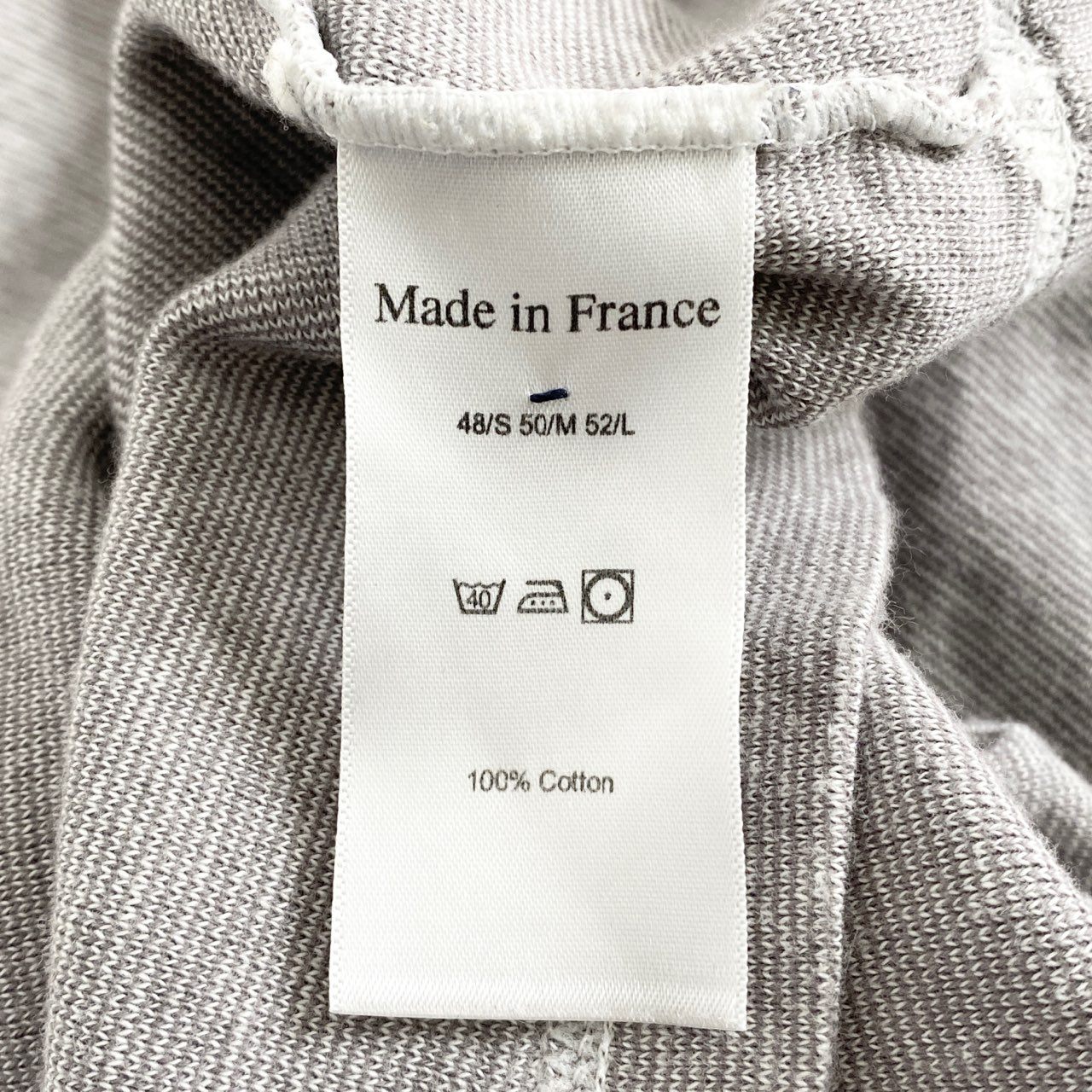 50h10 フランス製 LUTAYS リュテス 半袖Tシャツ カットソー トップス サイズ50 グレー系 コットン100% メンズ 男性用