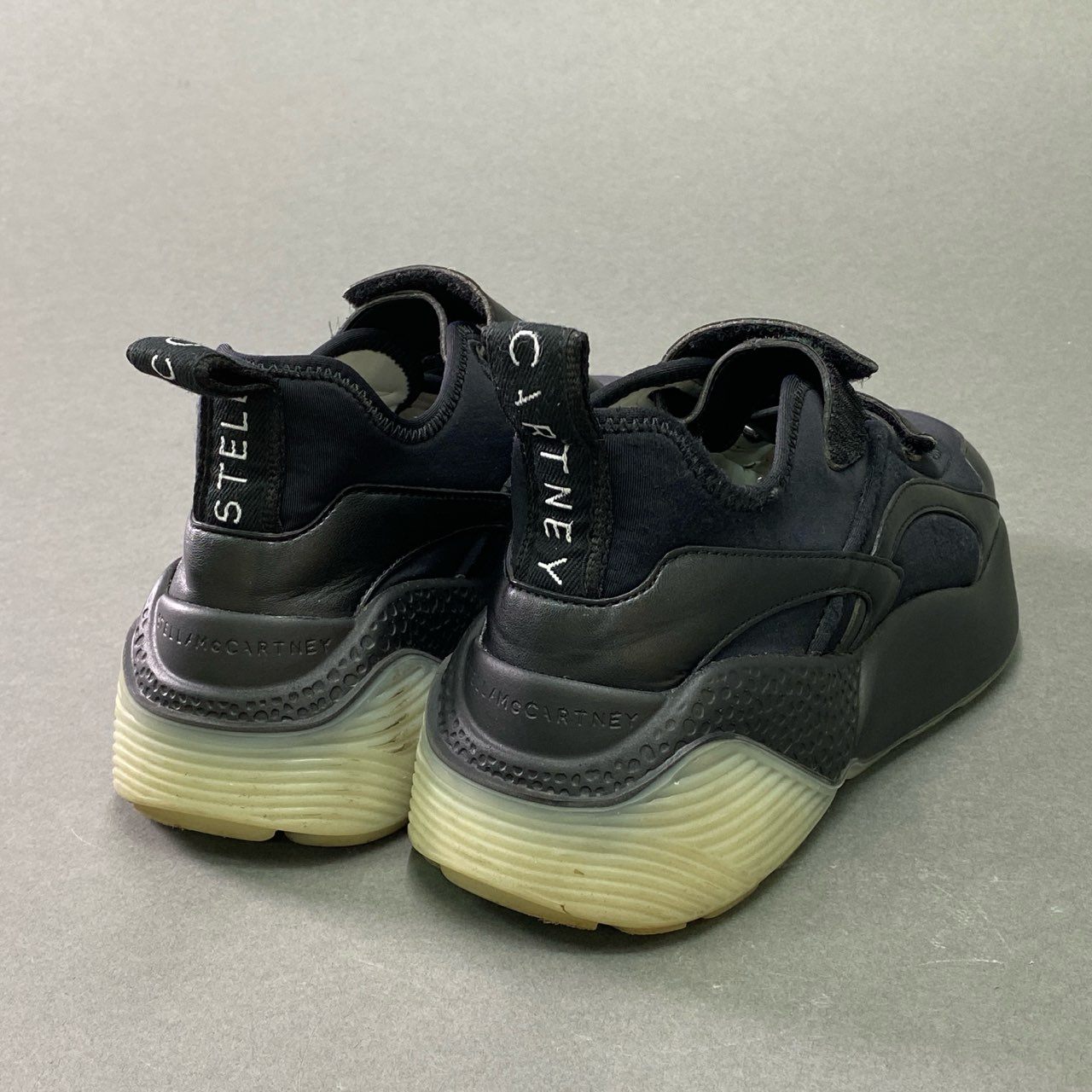 2e26 STELLA McCARTNEY ステラマッカートニー ベルクロ 厚底スニーカー 35 ブラック シューズ イタリア製