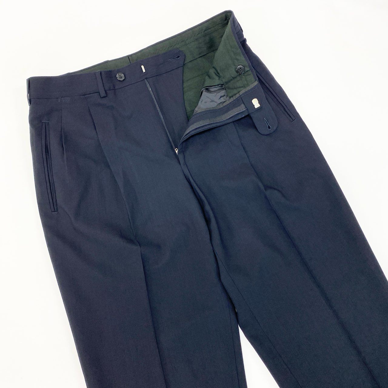 34i18 Ermenegildo Zegna エルメネジルドゼニア セットアップ スーツ ビジネス◎ フォーマル◎ テーラードジャケット パンツ 48 ネイビー ウール メンズk02i