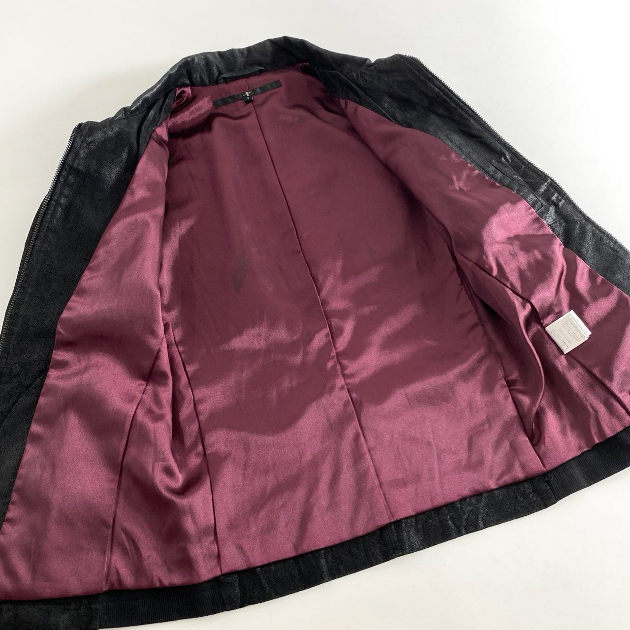 68g26 NO ID ノーアイディー ジャケット サイドリブ ダブルジップ ピッグスキン シングル ライダースジャケット 822030-326L 1 ブラック 豚革 レザー