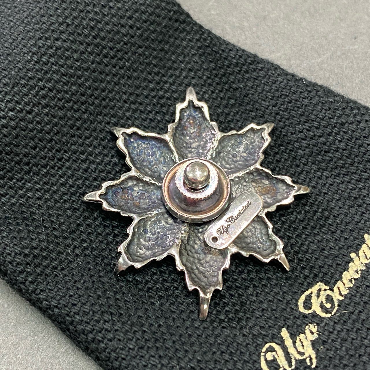 b7 Ugo Cacciatori ウーゴ カッチャトーリ ラスターサンバースト ピンブローチ ピンバッジ シルバー 925 SILVER アクセサリー 箱付き