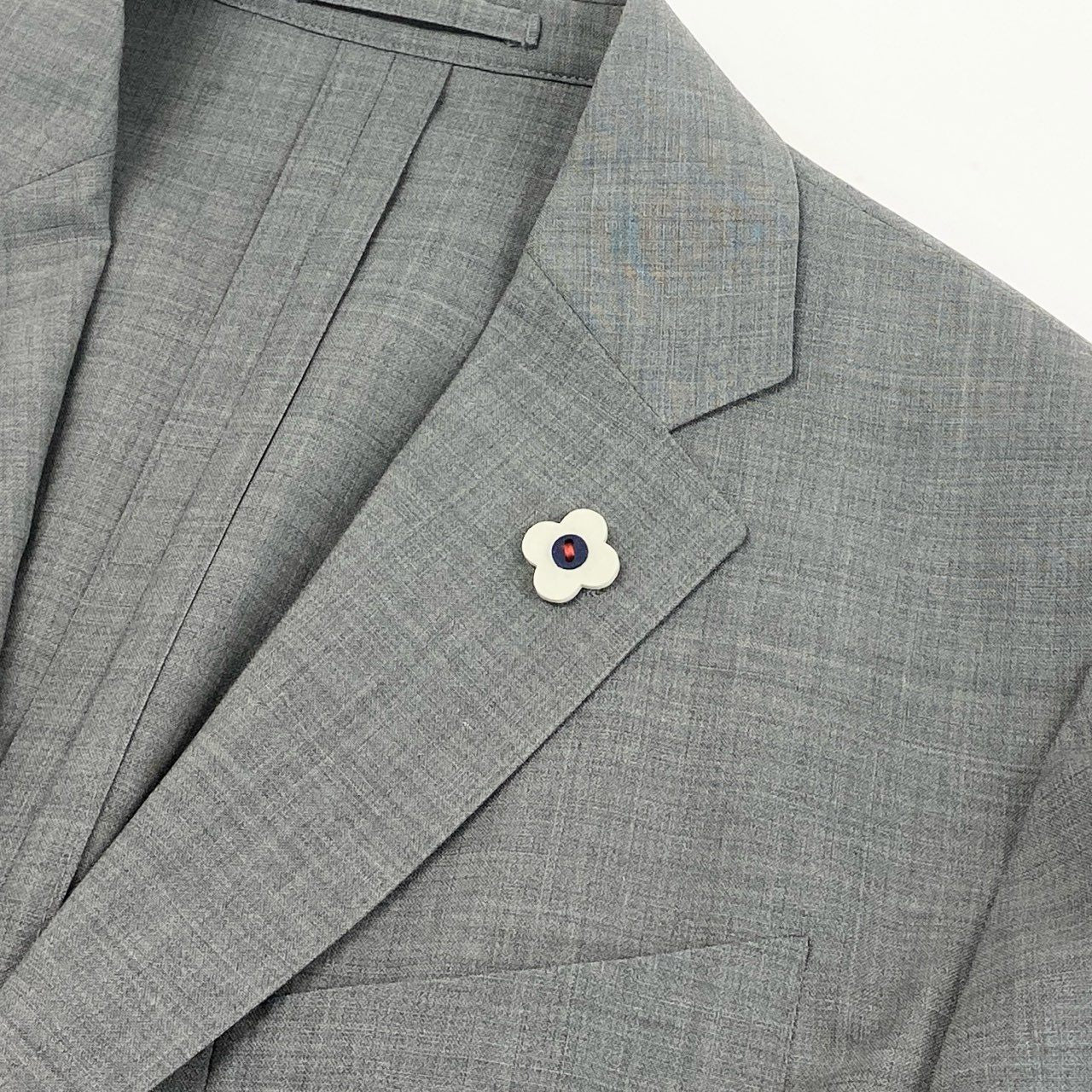 74c14 【美品】 LARDINI ラルディーニ セットアップ パンツスーツ イージーウェア ブートニエール付き 春夏生地 イタリア製 SU1316-A 52 グレー