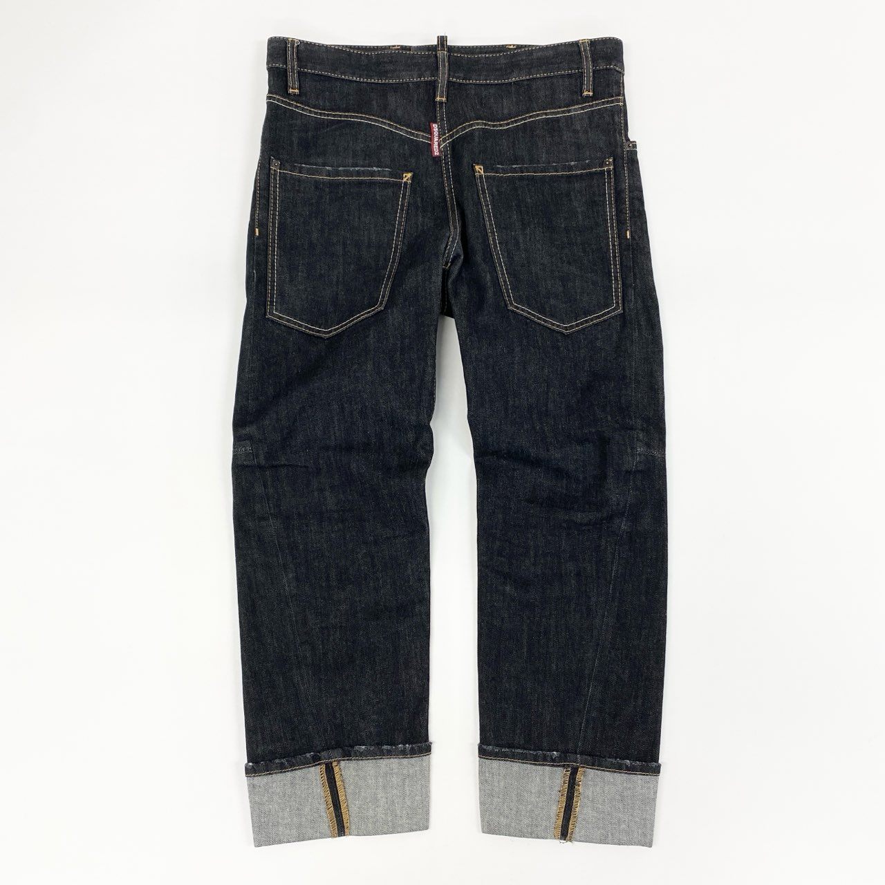 66g8 DSQUARED2 ディースクエアード デニムパンツ ジーンズ ボタンフライ ロールアップ イタリア製 メンズ 男性用 44 ブラック