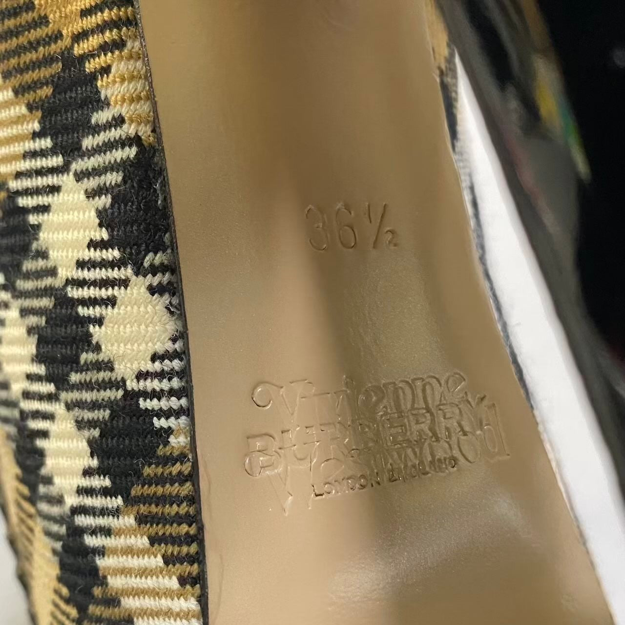 3c23 《希少》 定価14万 BURBERRY バーバリー × Vivienne Westwood ヴィヴィアン ヴィンテージチェック プラットフォーム パンプス 36 1/2 シューズt18r