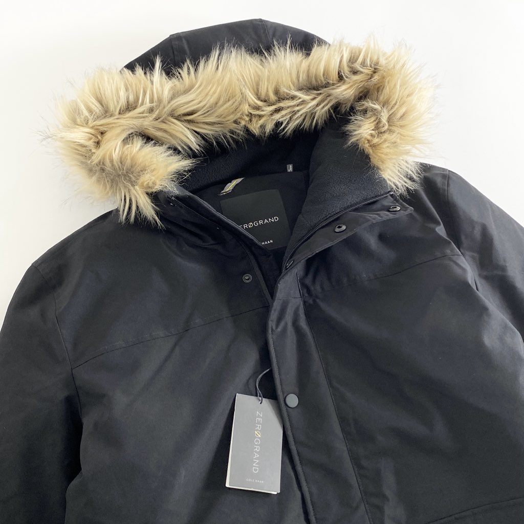 57g2 【未使用保管品】 タグ付 COLE HAAN コールハーン ZEROGRAND フーデッド ストレッチ ダウン パーカダウンジャケット アウター 531AP403 Lサイズ ブラック