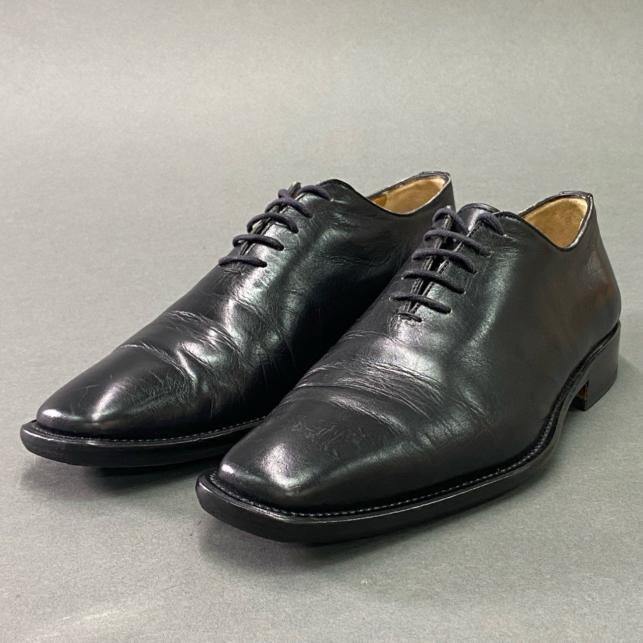 3b14 BARNEYS NEWYORK バーニーズ ニューヨーク レザードレスシューズ 40 1/2 ブラック Leather 革靴 ビジネス フォーマル イタリア製