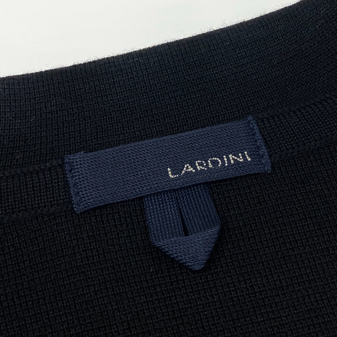 52e23 【イタリア製】LARDINI ラルディーニ 2釦 ニットジャケット テーラードジャケット サイズS ブラック ウール100 メンズ 男性用 ブレザー ドレス