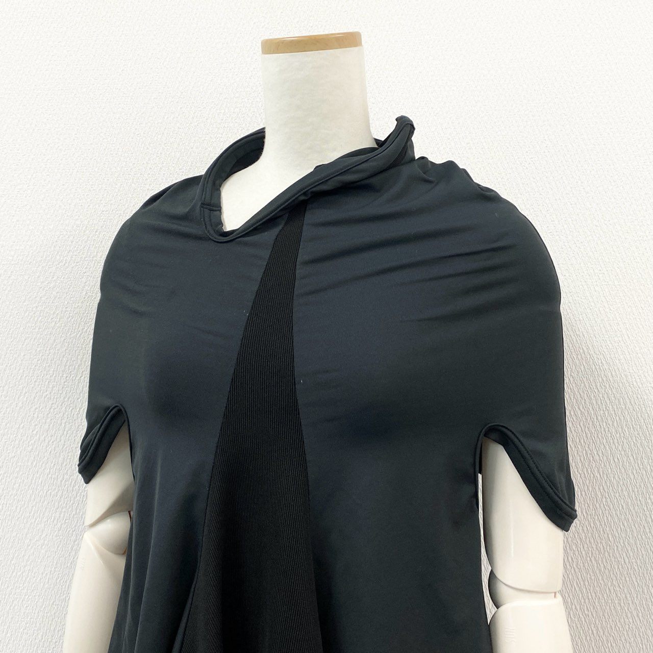 51f3 COMME des GARCONS コムデギャルソン 2011年 ストレッチ 変形フーディリブトップ XS グレー カットソー パーカー 伸縮性◎