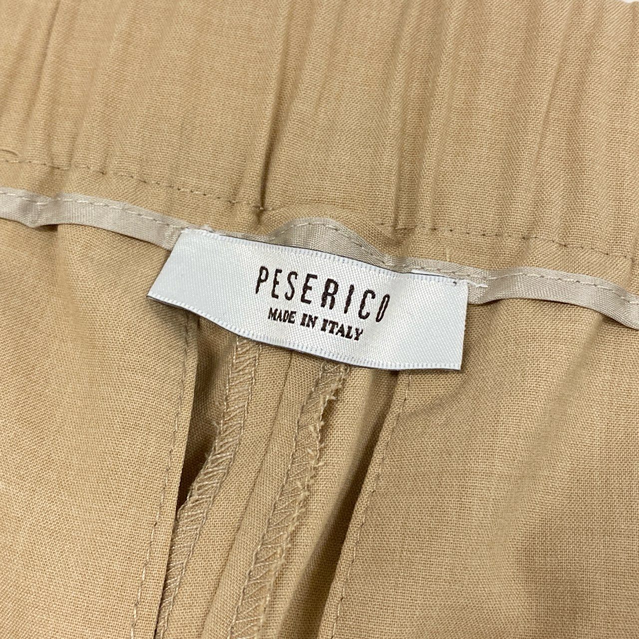 45b27 《美品》 PESERICO ペセリコ ペゼリコ イージーパンツ スラックス サイドライン ドローコード サイズ40 ベージュ レディース イタリア製