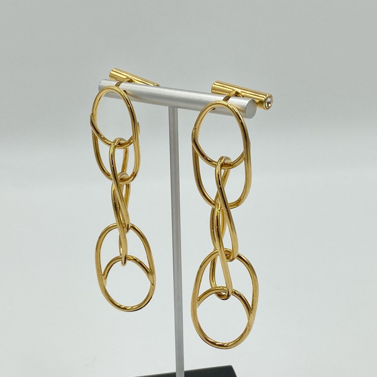 h21《美品》 MARNI マルニ 4連 ゴールドチェーンピアス イタリア製 GOLD イヤリング アクセサリー パーティt18r