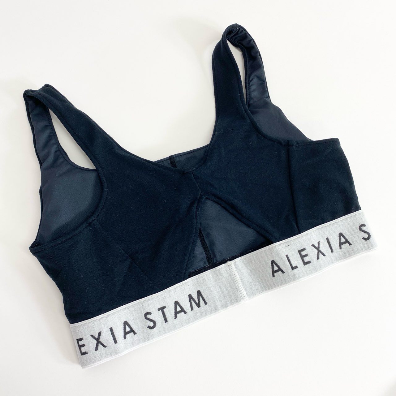 51f16 《美品》 ALEXIA STAM アリシアスタン ヨガウェア セットアップ ブラトップ タイツ スポーツウェア サイズL ブラック レディース