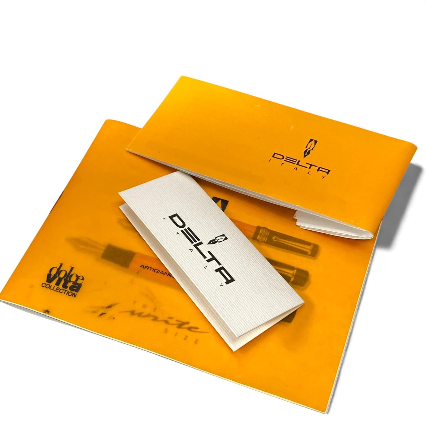 l14 DELTA デルタ dolce vita ドルチェビータ ペン先 18Kt 750 万年筆 オレンジ ブラック B 太字 予備インク有 箱付きt18r