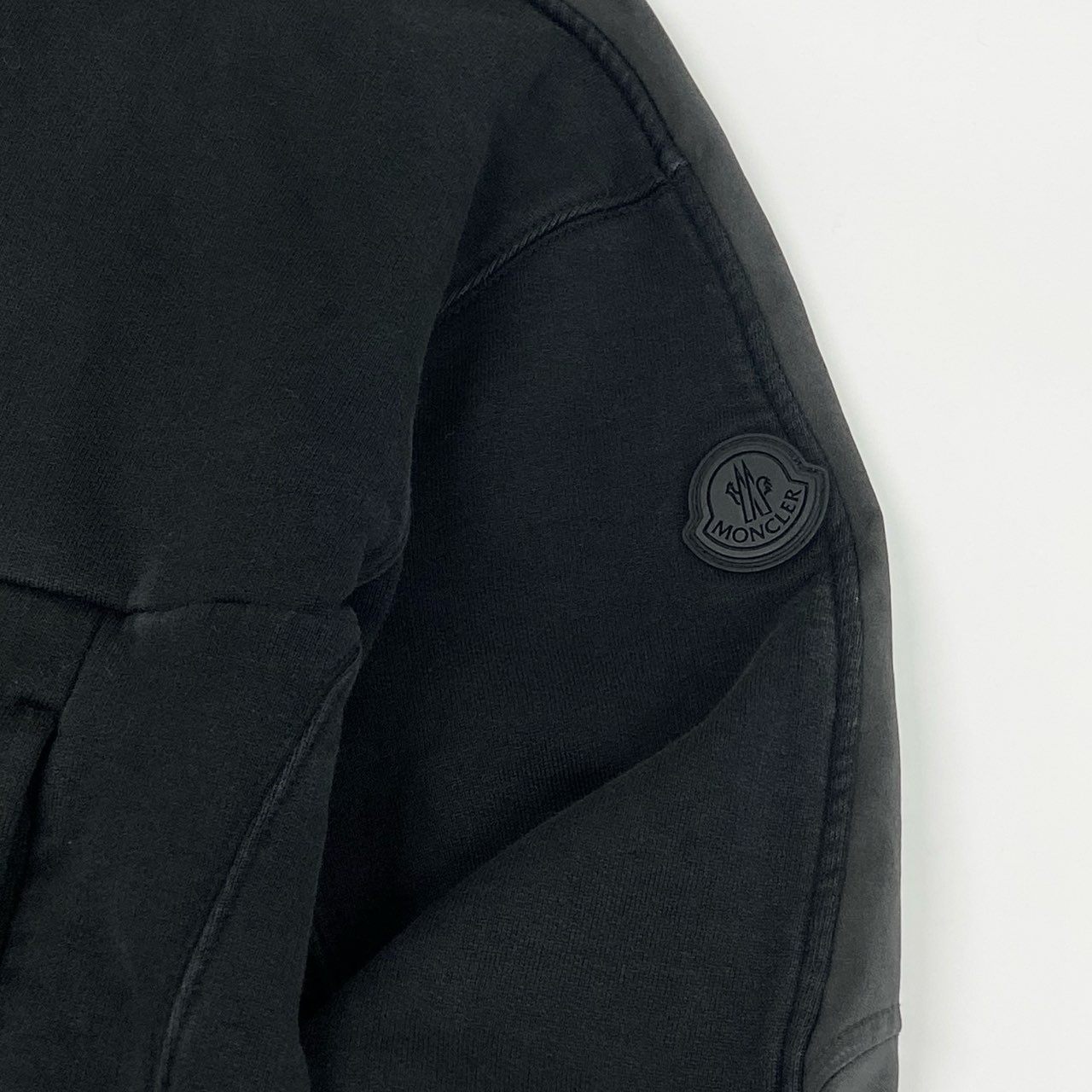 7f11 MONCLER モンクレール FELPA CON ロゴプリント パーカー フーディ プルオーバー G20918G00025 S ブラック コットン