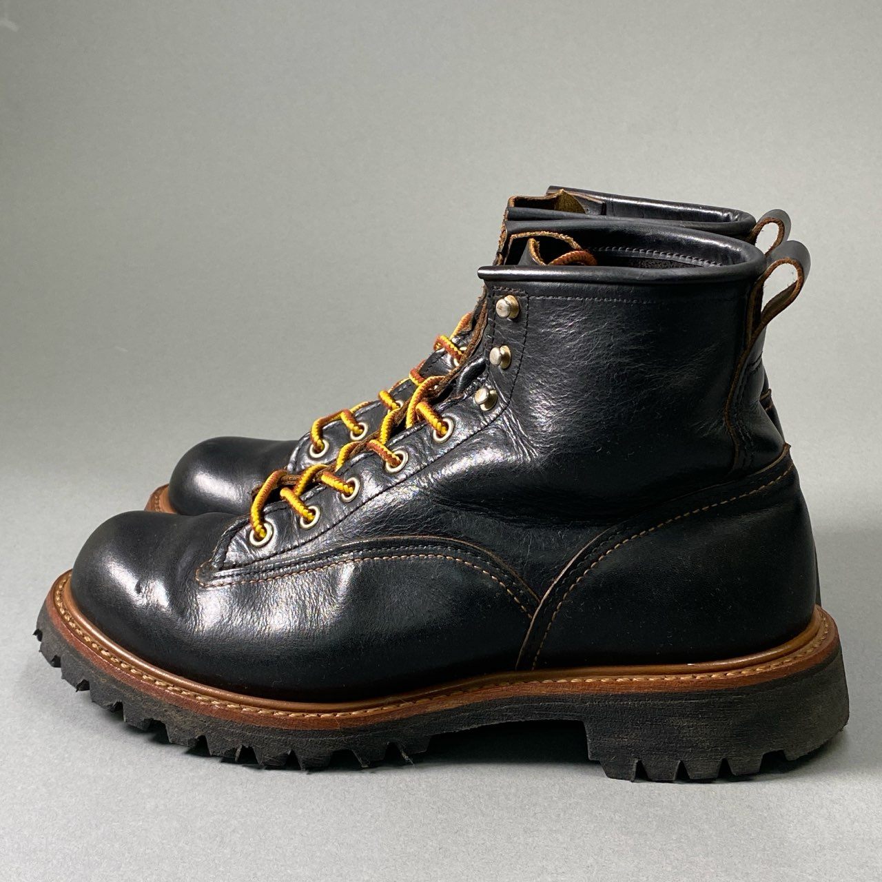 2i4 《美品》 RED WING レッドウィング LINE MAN BOOTS ラインマン ブーツ 2935 7 1/2 25.5cm ブラック レザー ワークブーツ シューズ アメカジt18r