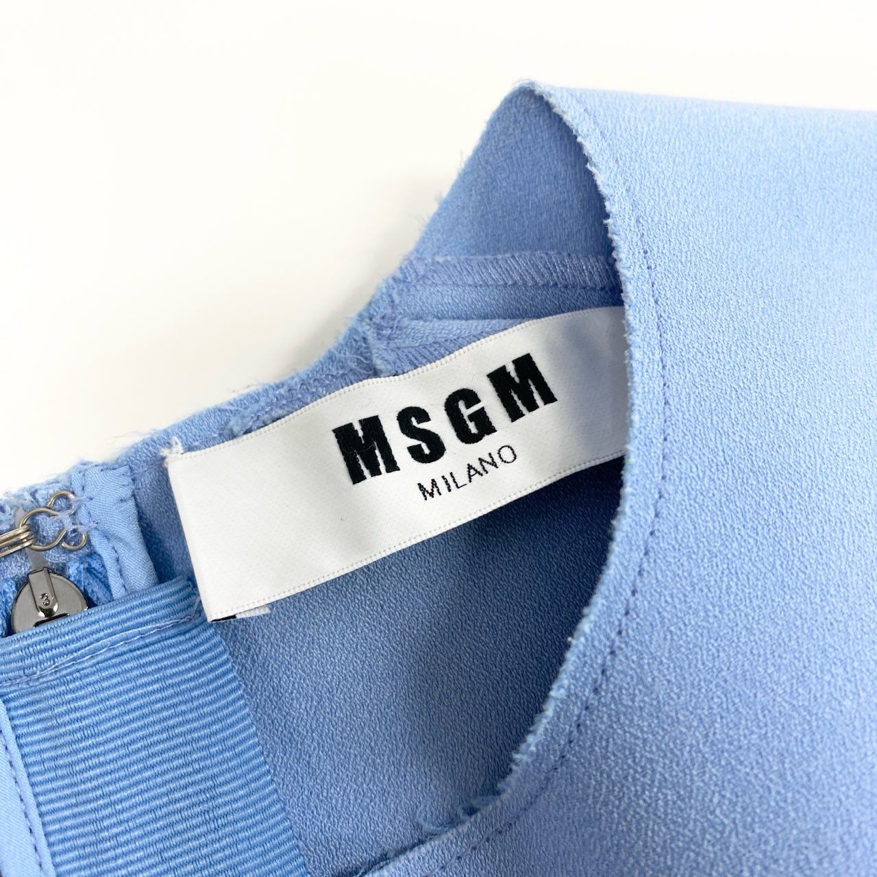 70j15 《美品》MSGM エムエスジーエム フリル半袖カットソー ブラウス トップス 2441MDM02 38サイズ ライトブルー レディースu02t