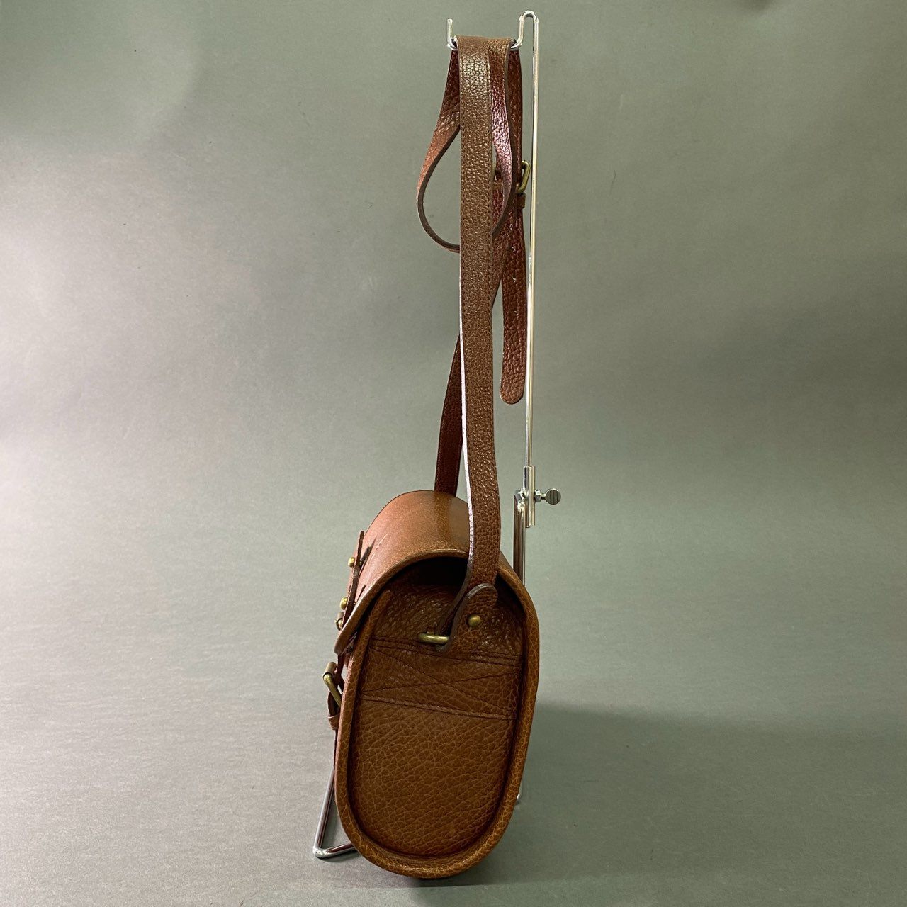Db28 RALPH LAUREN ラルフローレン ショルダーバッグ レザーバッグ ワンポイント ロゴ型押し オールレザー ブラウン 本革