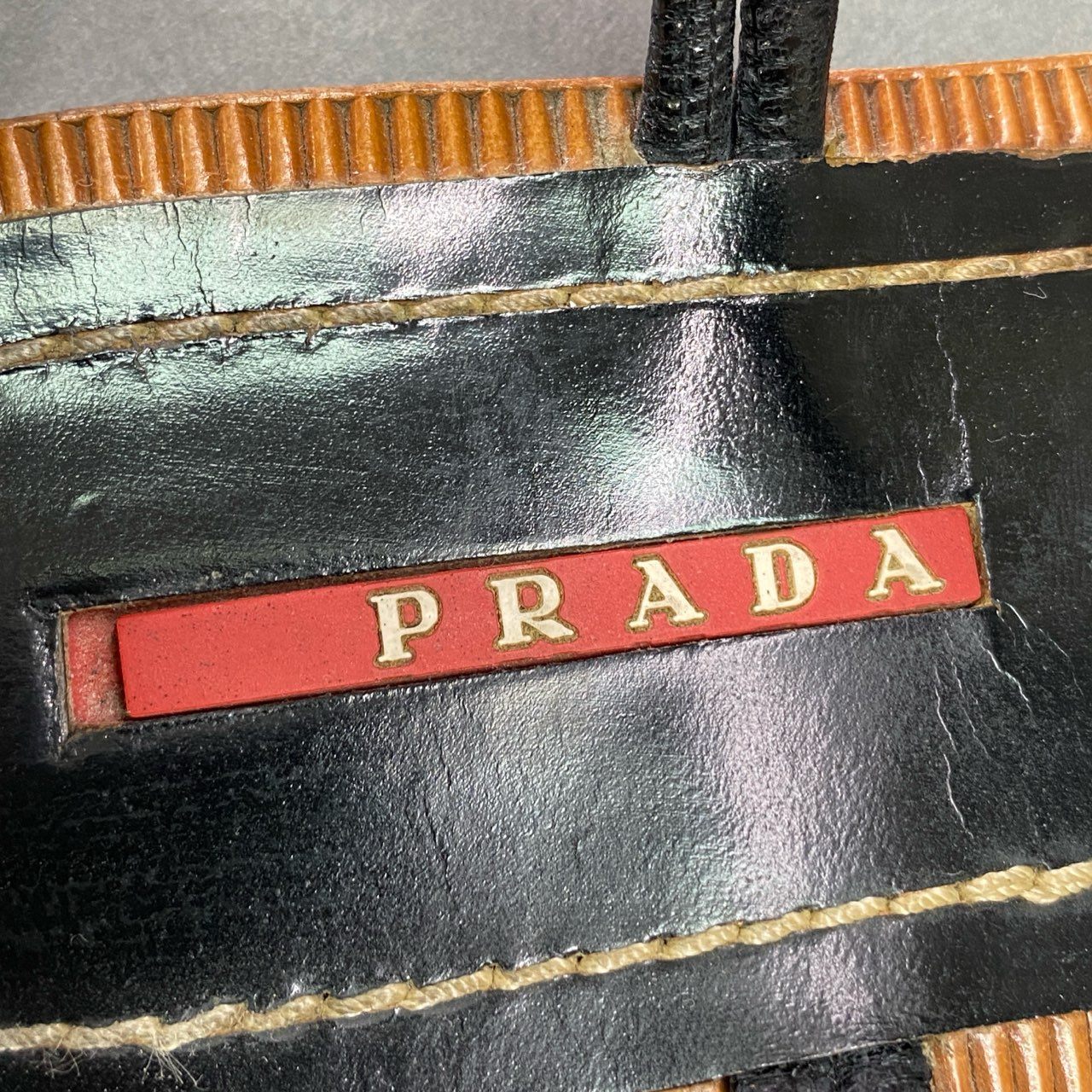 1c18 PRADA SPORT プラダスポーツ レザー スリングバック サンダル シューズ イタリア製 36 1/2 ブラック