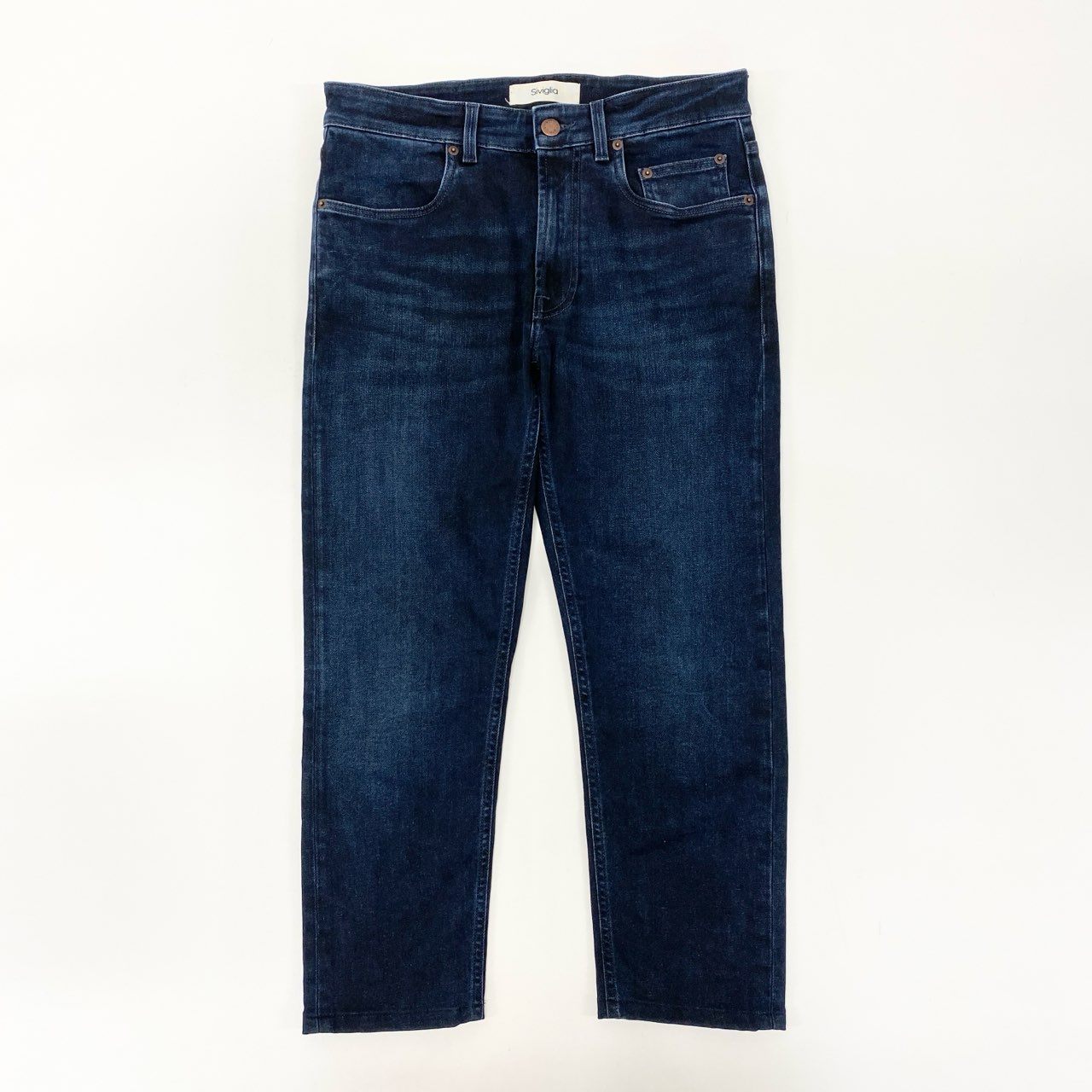 65j9 《美品》Siviglia シヴィリア テーパードデニムパンツ ストレッチ素材 PALAZZO 2004 D0072 32サイズ インディゴ メンズo07t