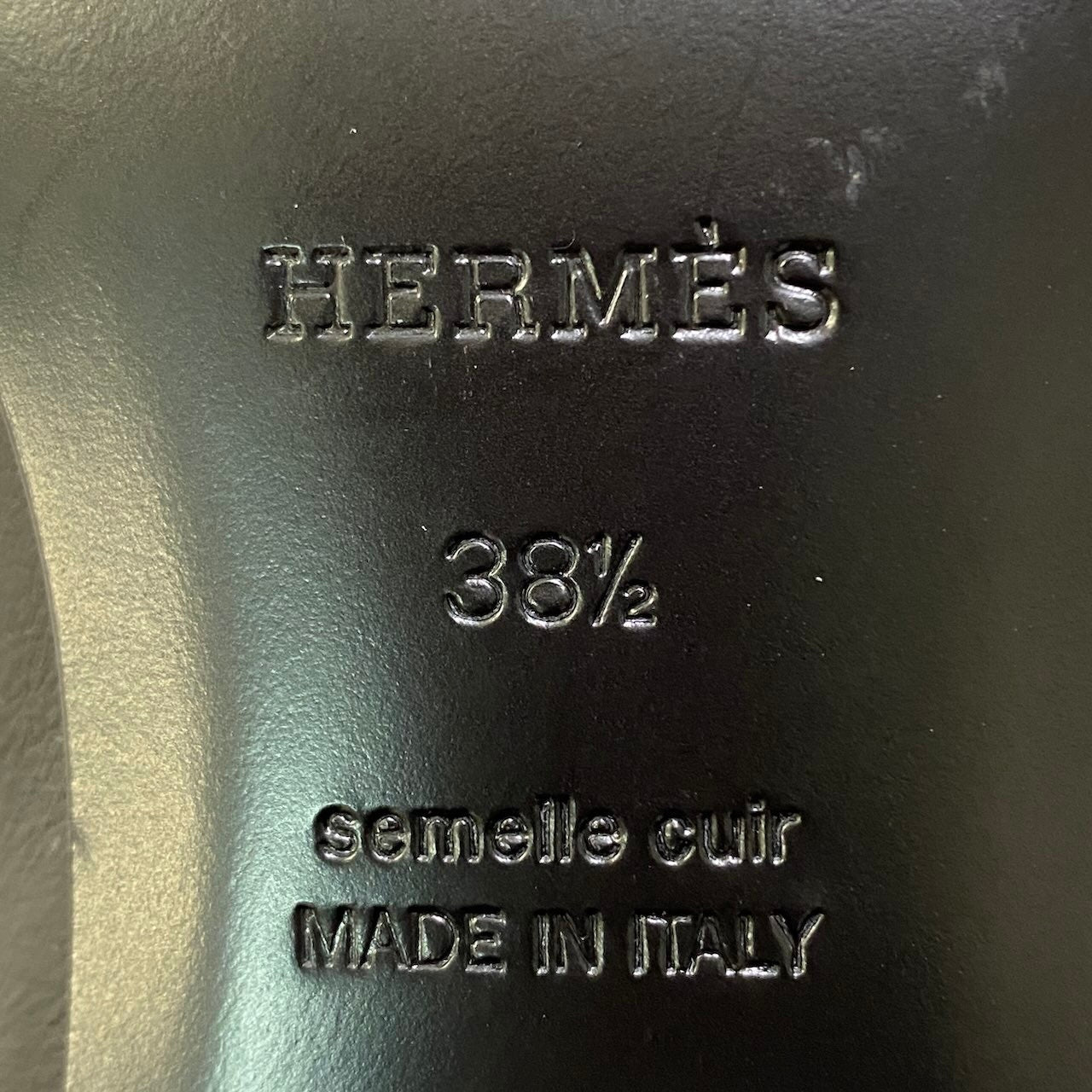 i1 Hermès エルメス アンタンポレル50 チャンキーヒール パンプス サイズ38 1/2 ブラック レザー レディースk02i