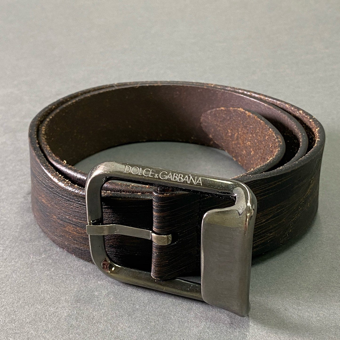 e8 DOLCE&GABBANA ドルチェアンドガッバーナ レザーベルト ブラウン Leather Belt D&G ドルガバ