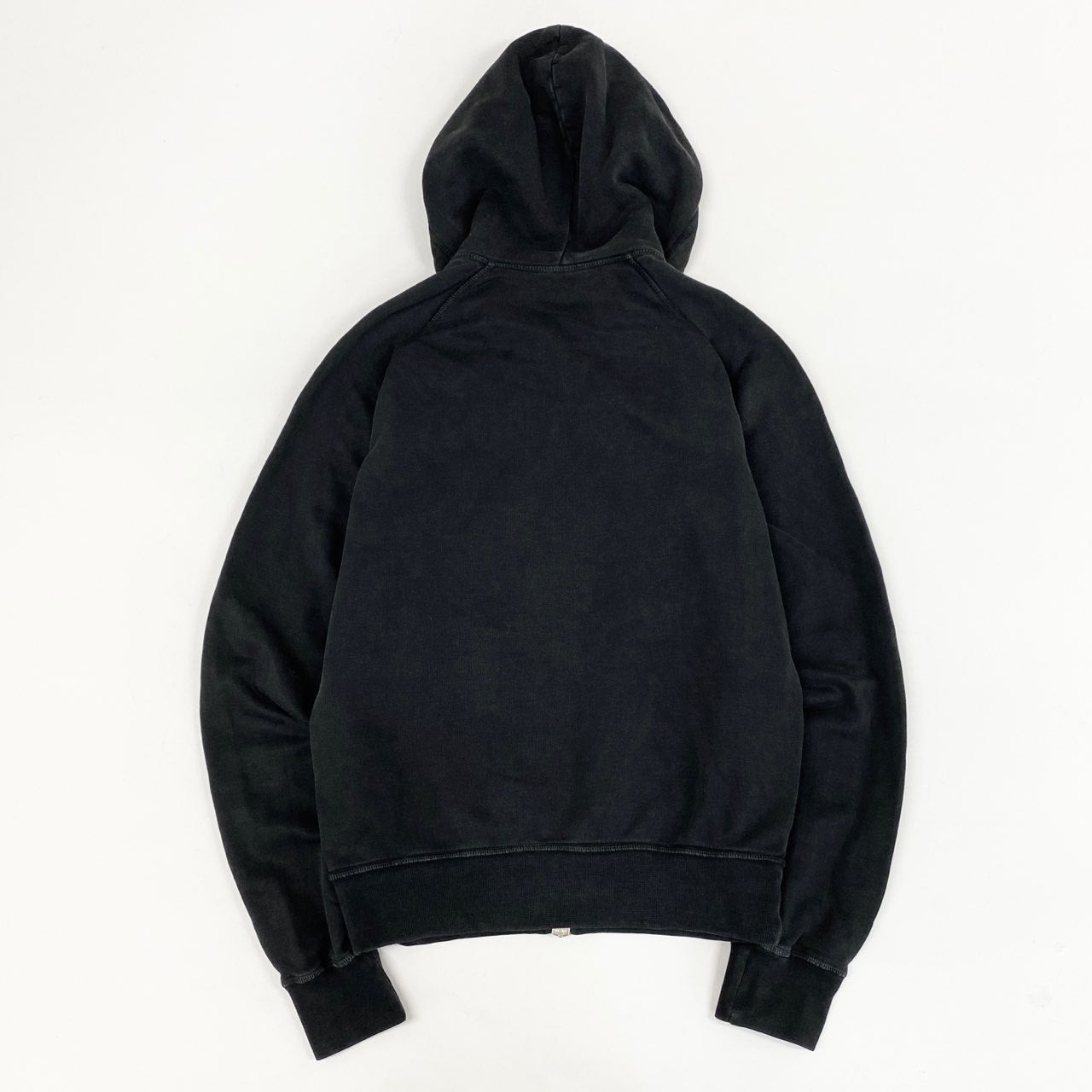 12b19 DSQUARED2 ディースクエアード ウィンテージウォッシュ フルジップパーカー コットンパーカー イタリア製 ダブルジップ◎ M ブラック メンズ