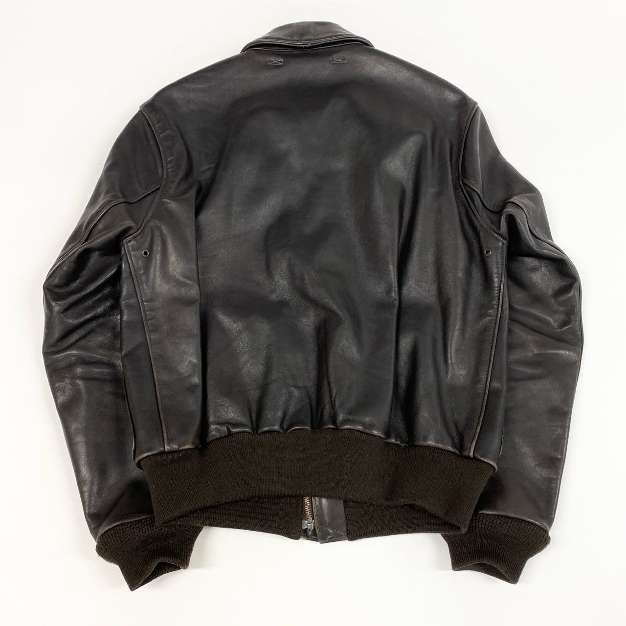 16j20 AVIREX アヴィレックス A-2 胸ワッペン レザー フライトジャケット 2191000 40 ブラウン Leather Flight Jackett18r
