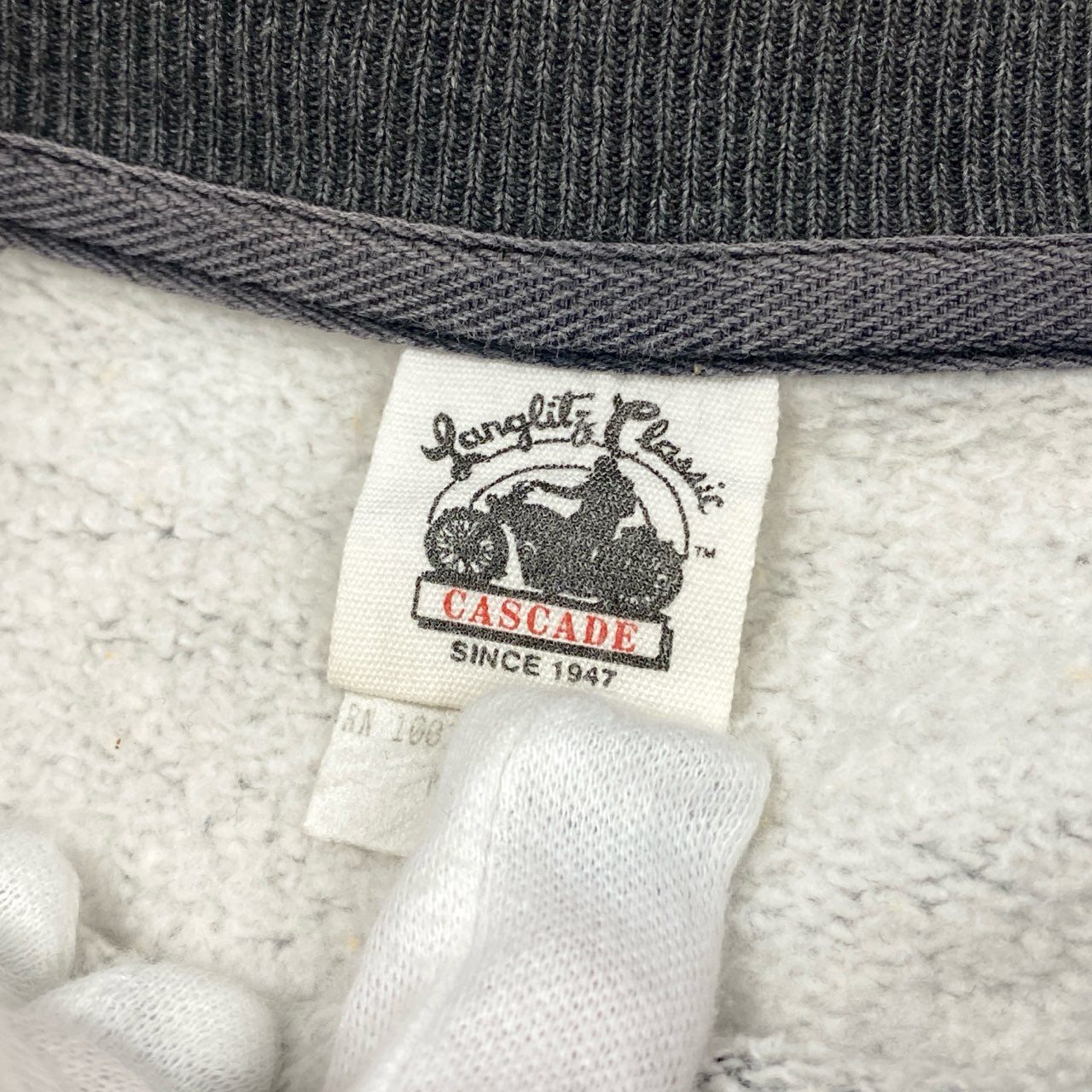 64g4 LANGLITZ LEATHERS ラングリッツレザー 2トーン ラグランスウェット コットン カナダ製 クラシック ストリート メンズ 男性用 グレー×オレンジ