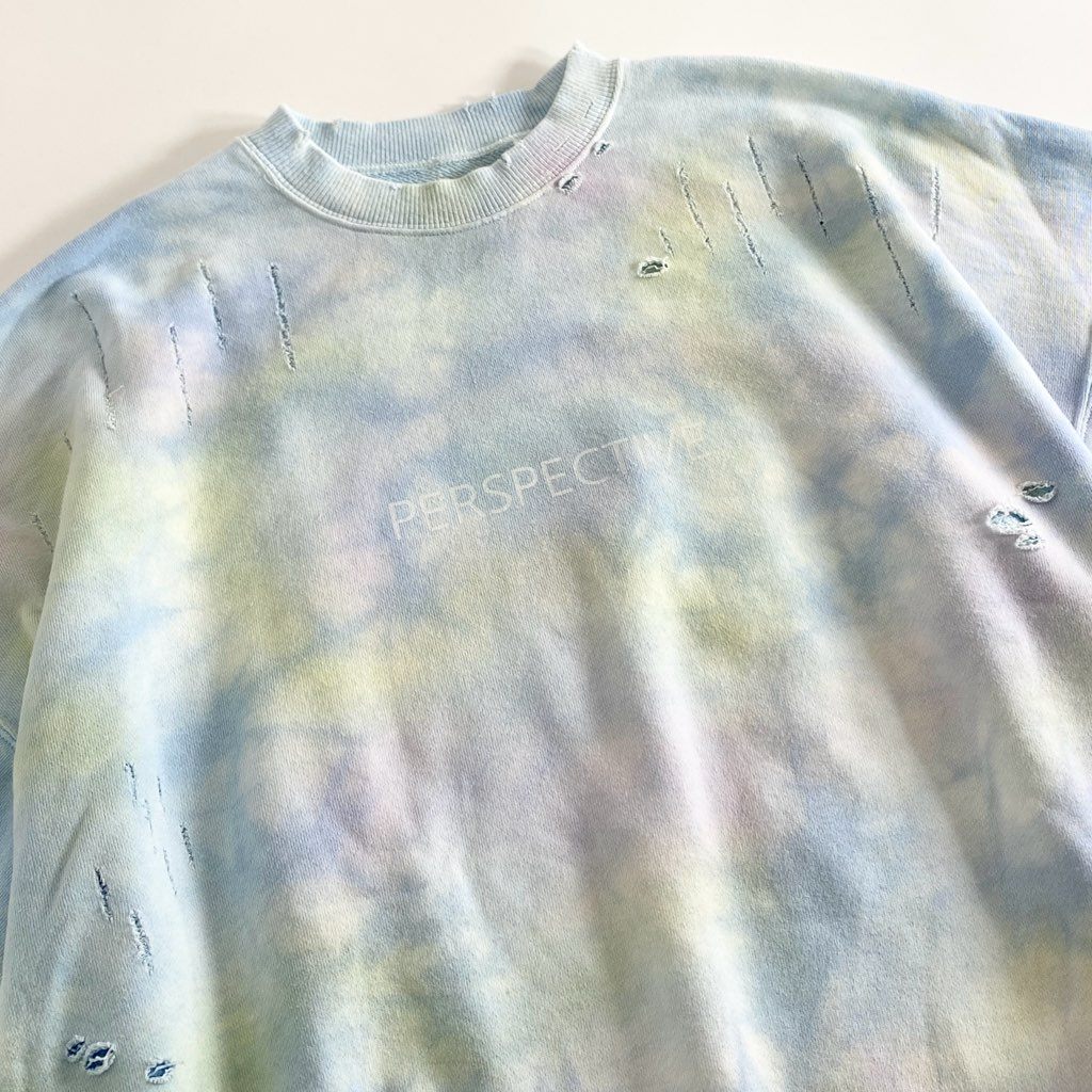 64g3 stein シュタイン OVERSIZED REBUILD SWEAT LS/Tie dye スウェット トレーナー オーバーサイズ タイダイ ST.525-2 M ブルー コットン 日本製