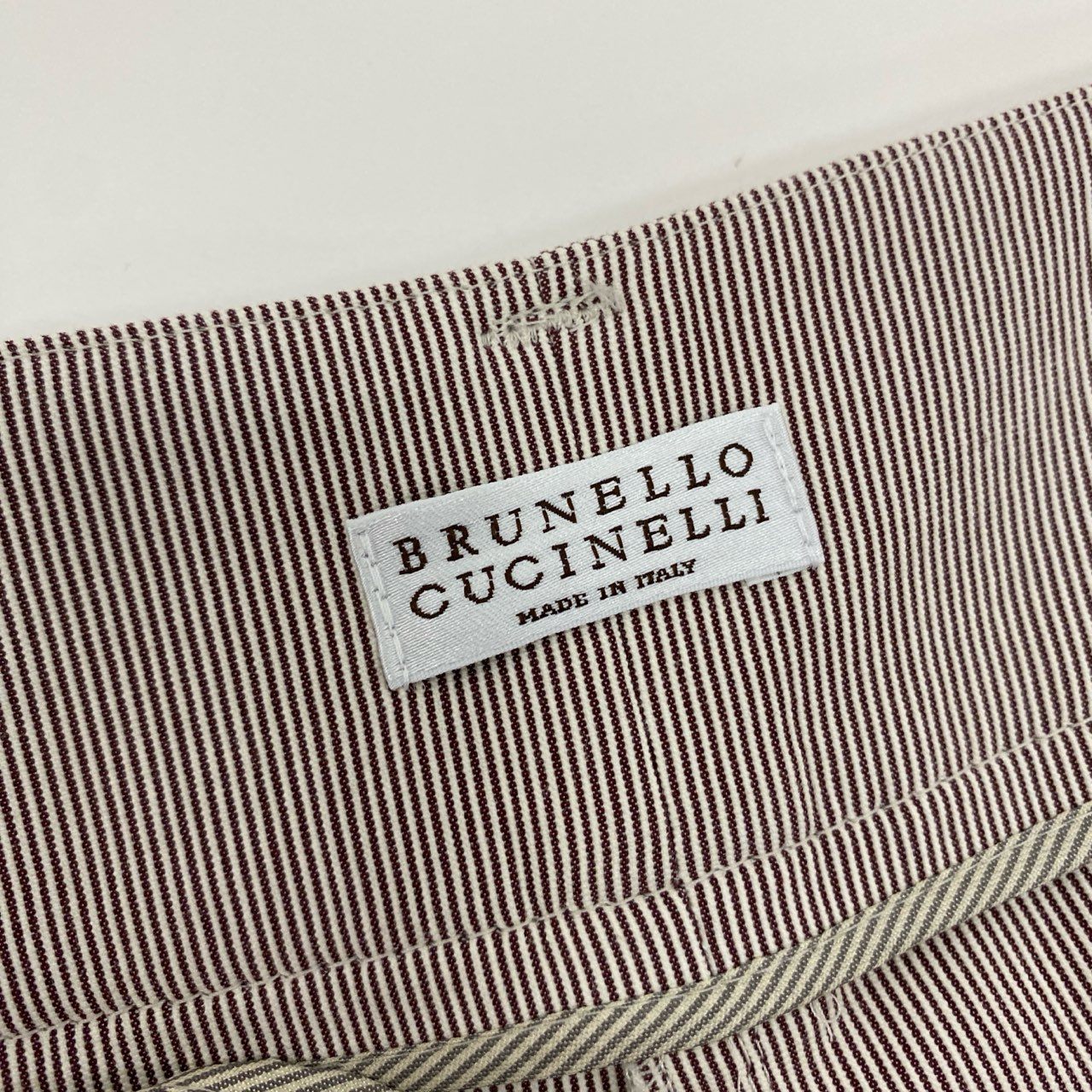 23i17 BRUNELLO CUCINELLI ブルネロクチネリ レザーパイピング フレアスカート ミニスカート 台形スカート サイズ38 アイボリー系 コットン レディース イタリア製u02t