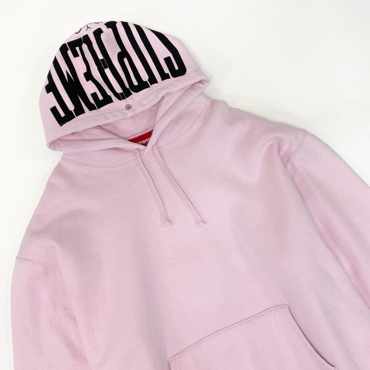 44h26 SUPREME シュプリーム 24SS Warm Up Hooded Sweatshirt プルオーバーパーカー フーディ ロゴプリント XLサイズ ピンク コットン メンズo07t