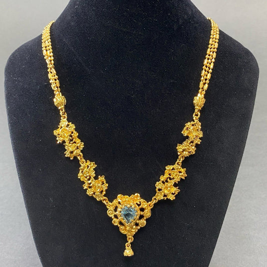 g8【美品】 Christian Lacroix クリスチャンラクロワ ハートモチーフ ゴールドカラー 大ぶりネックレス カラーストーン 色石 ゴールド レディース コスチュームジュエリー アクセサリー