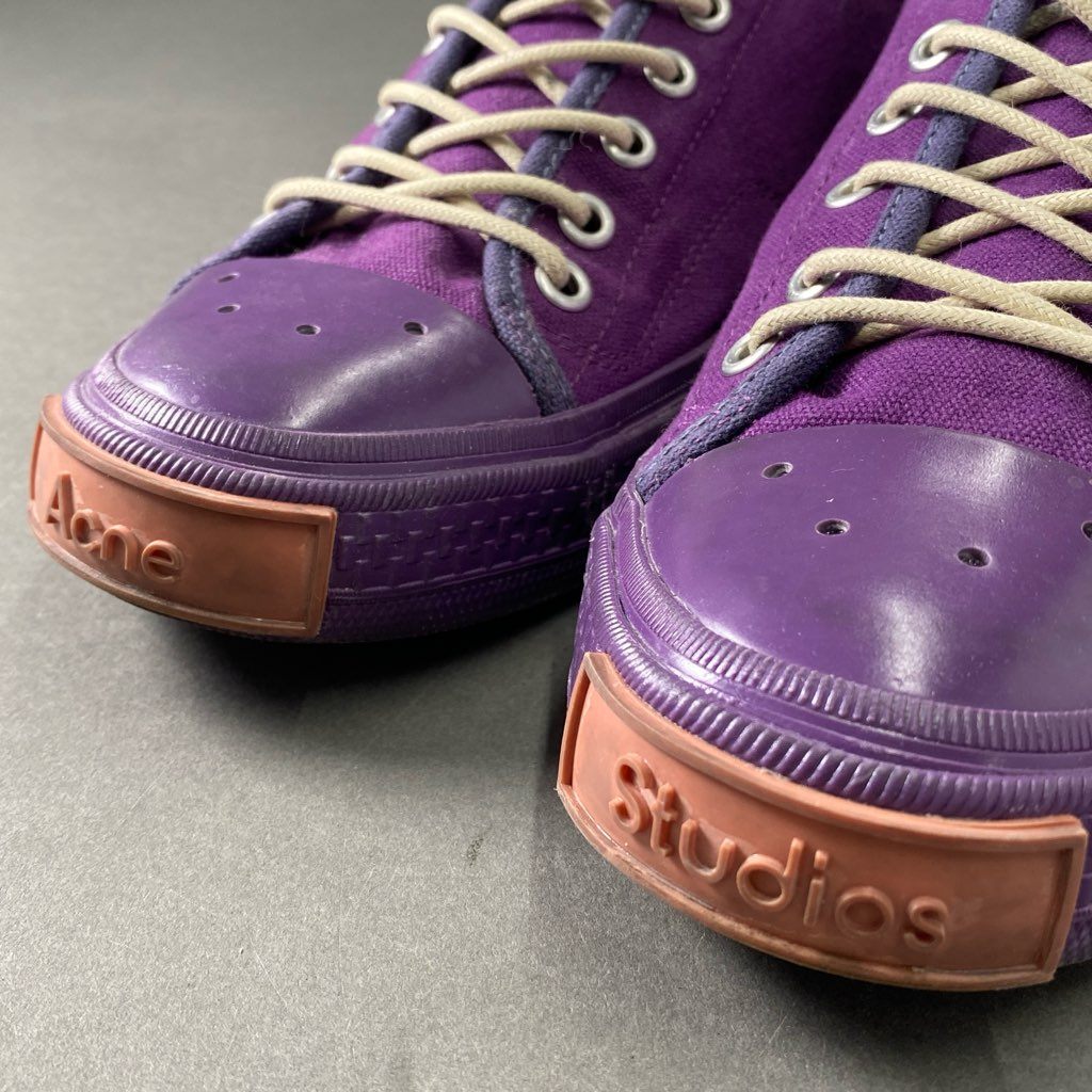 1f2 Acne Studios アクネ ストゥディオス キャンバス ローカットスニーカー EU43 パーカテゴリプル シューズ