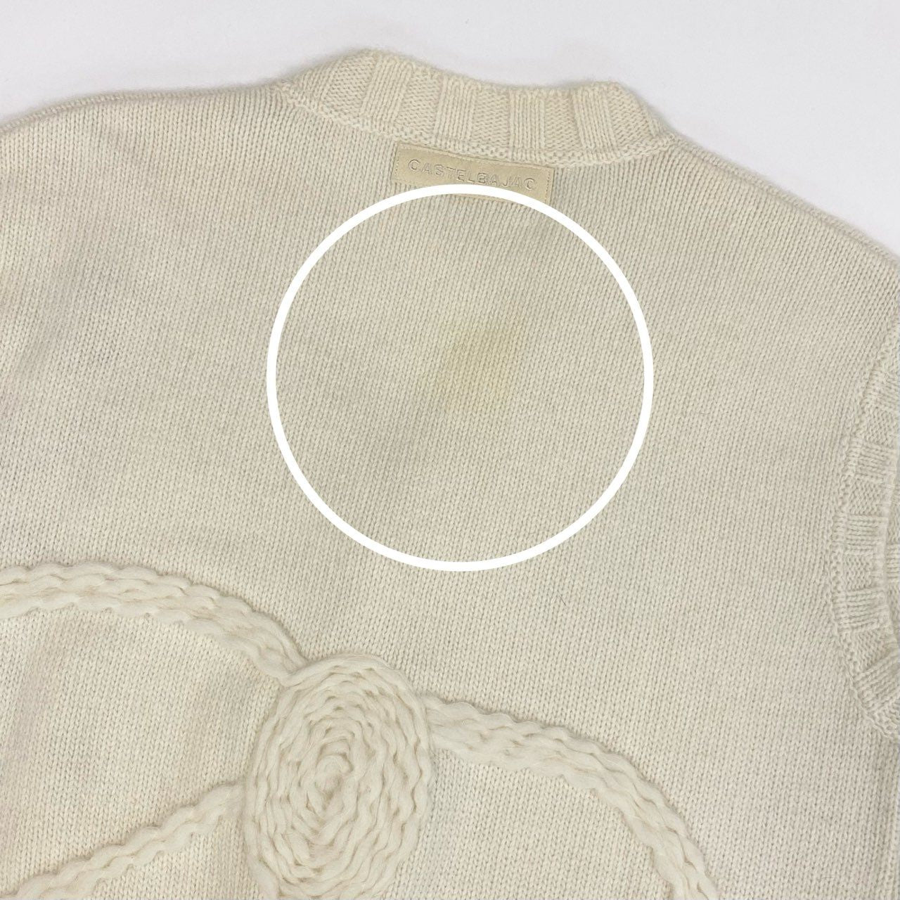 27a23 CASTELBAJAC カステルバジャック × PEANUTS Snoopy スヌーピー ニットベスト サイズ42 アイボリー Vintage ヴィンテージt18r