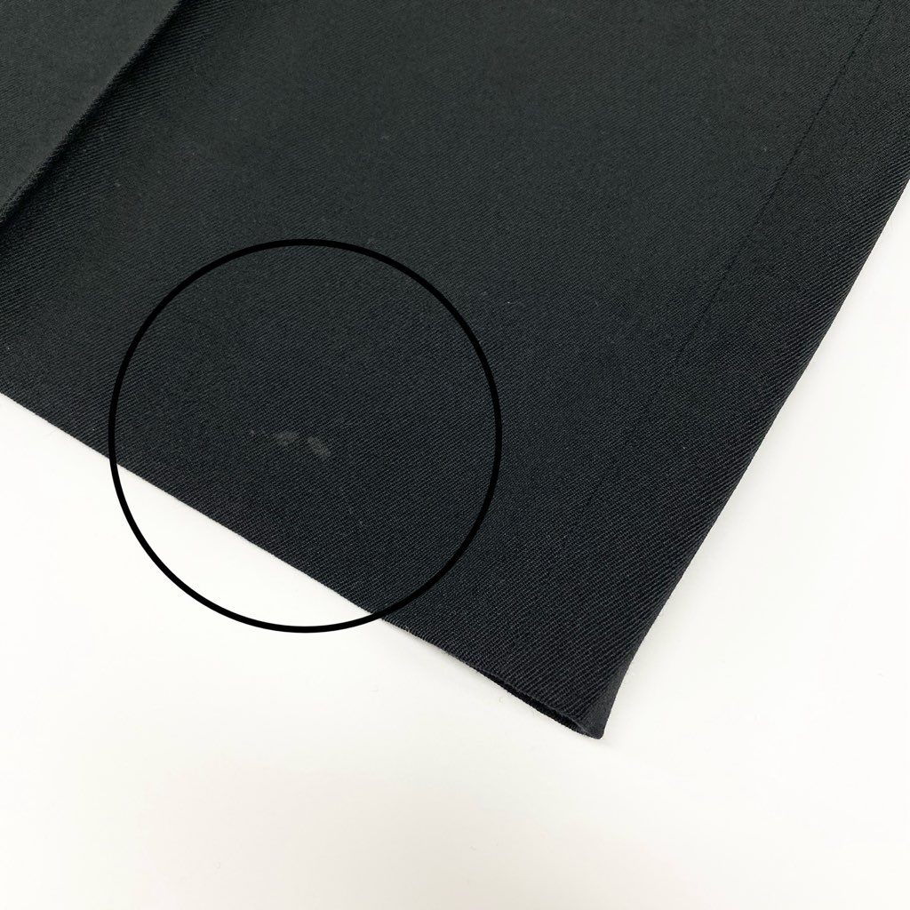 6a9 【美品】HERMES エルメス スラックス ウールパンツ ワイドパンツ ボトム 36サイズ ブラック ウール100% レディースu02t