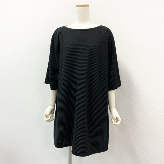 72j15 ISSEY MIYAKE me イッセイミヤケ ミー ニットチュニック ボックスシルエット MI71JT373 ブラック レディースu02t