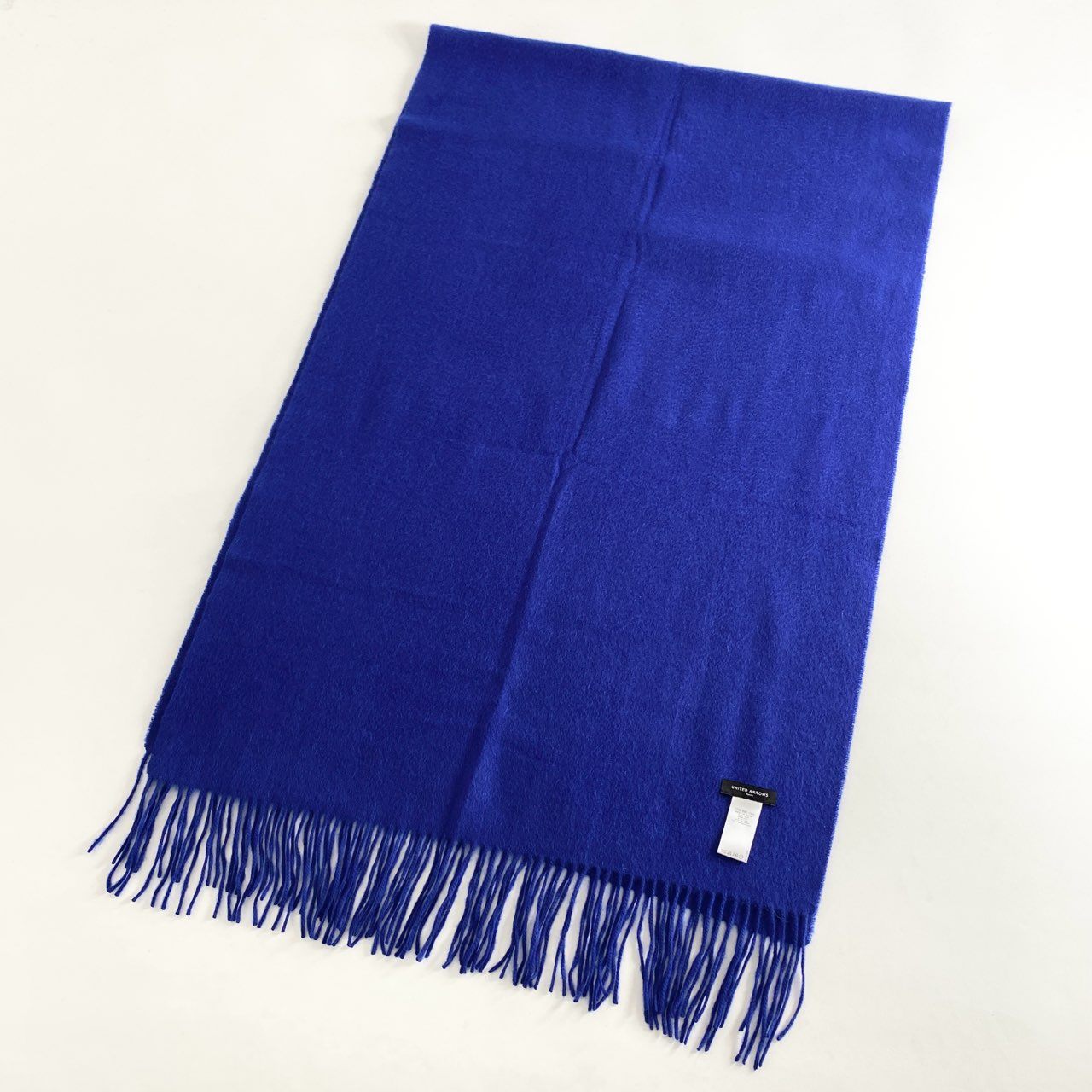h301 UNITED ARROWS ユナイテッドアローズ カシミヤストール 大判ストール 発色ブルー カシミヤ100% レディース 女性用 マフラー