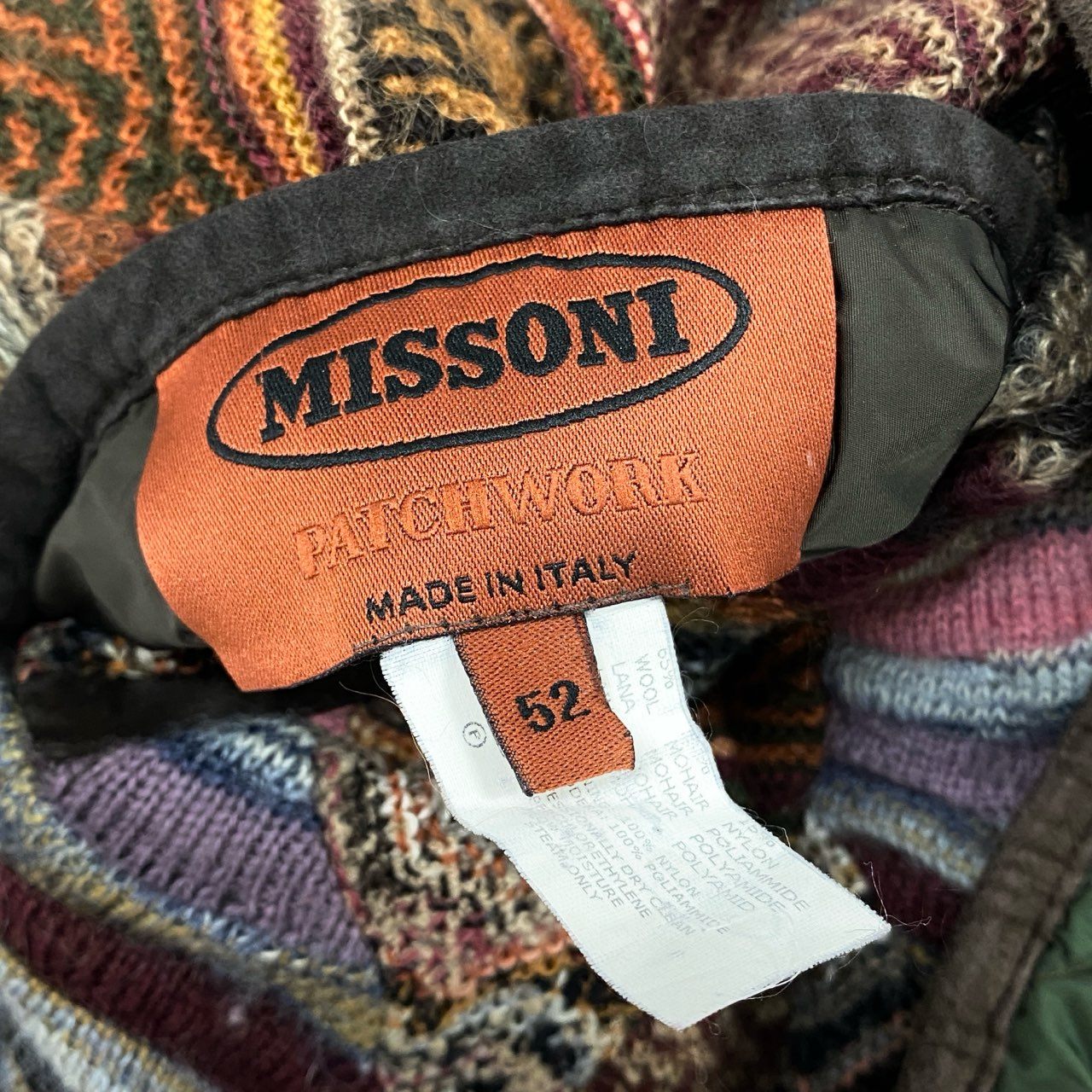 62g24 MISSONI ミッソーニ クレイジーパターン ニットベスト キルティングベスト リバーシブル サイズ52 マルチカラー メンズ_