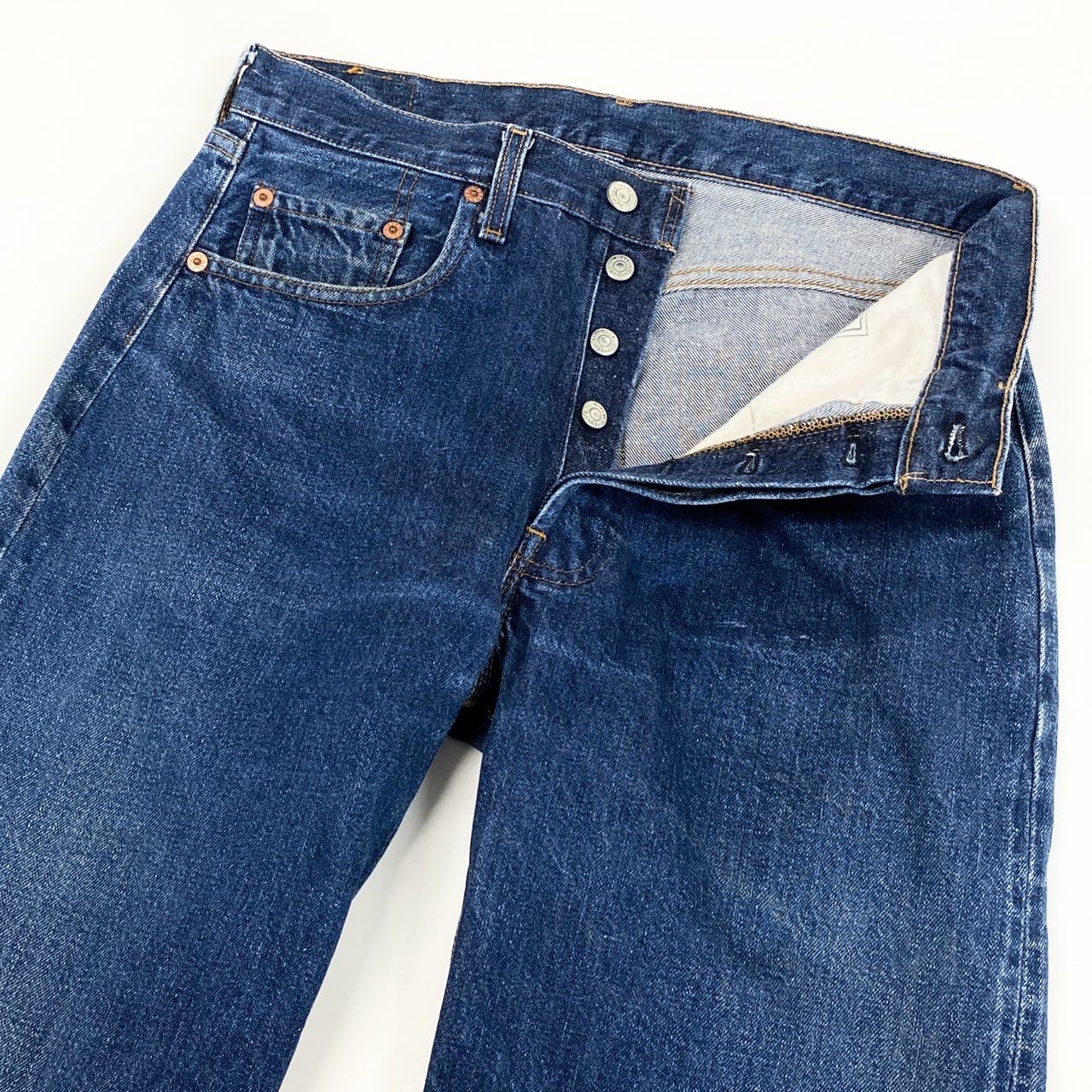 49f2 Levi's リーバイス BIG E ボタン裏 555 バレンシア工場製 92年 90s 501 ストレートデニムパンツ ボトムス ジーンズ USA製 セルビッチ W32 L36 インディゴ コットン