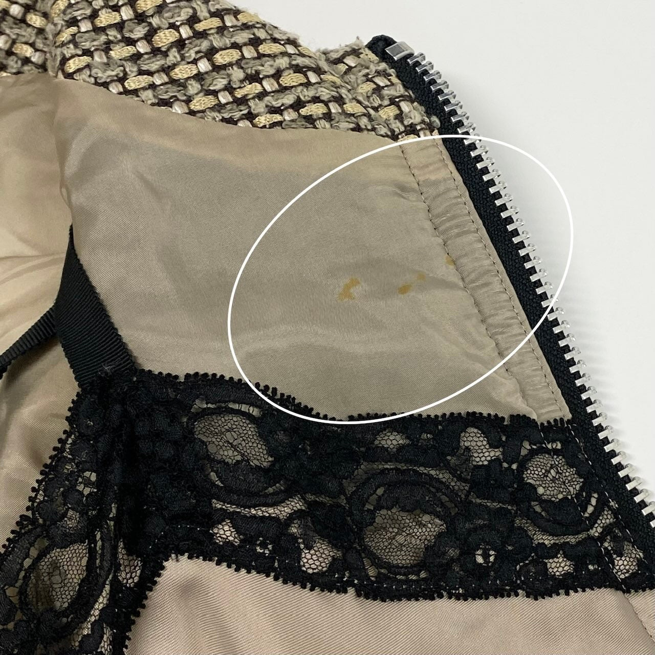 e11 sacai ノーカラーツイードジャケット 切替デザイン 12-01565 1サイズ ブラウン系 レディース 女性用u02tu02t