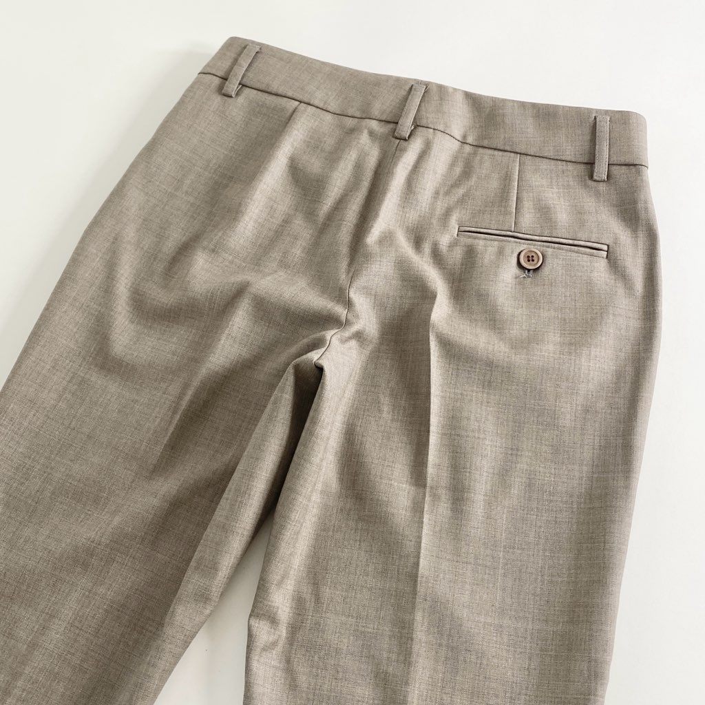 2d10-2 《美品》 GURNEX for BRUNELLO CUCINELLI ブルネロクチネリ イタリア製 42 ベージュ ウール100% スラックスパンツ ボトム レディース 婦人服