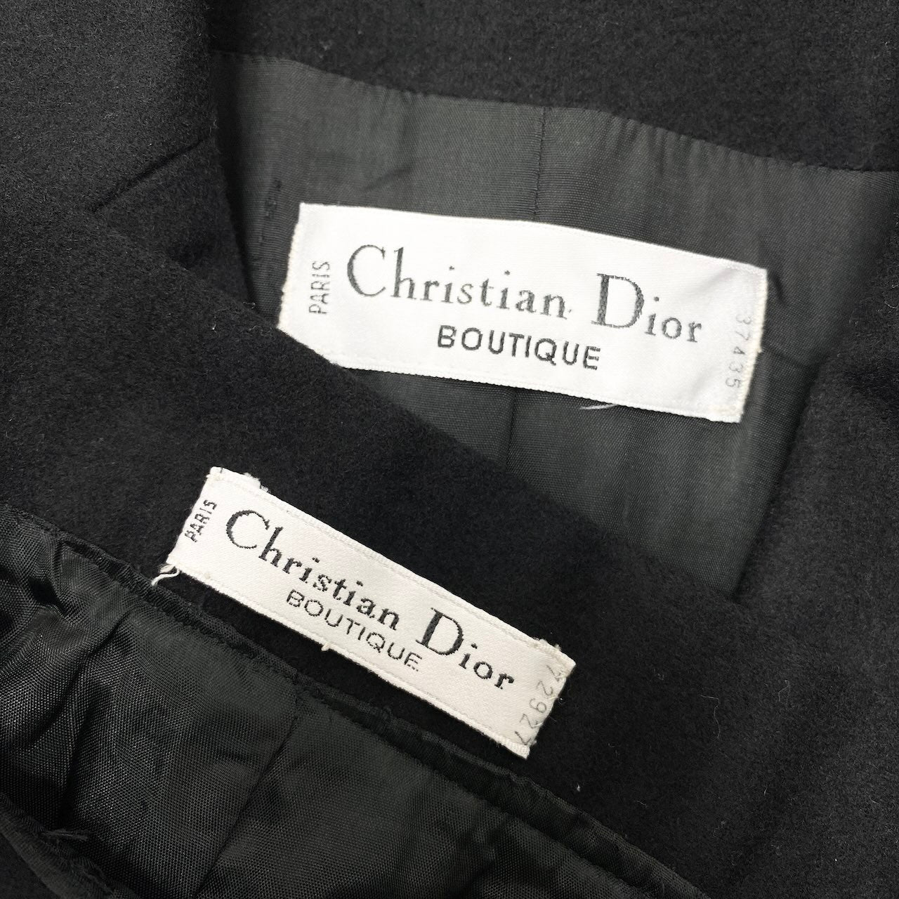 @S E E Christian Dior ビンテージ スカートセットアップ テーラードジャケット スカート レザーパイピングnu1