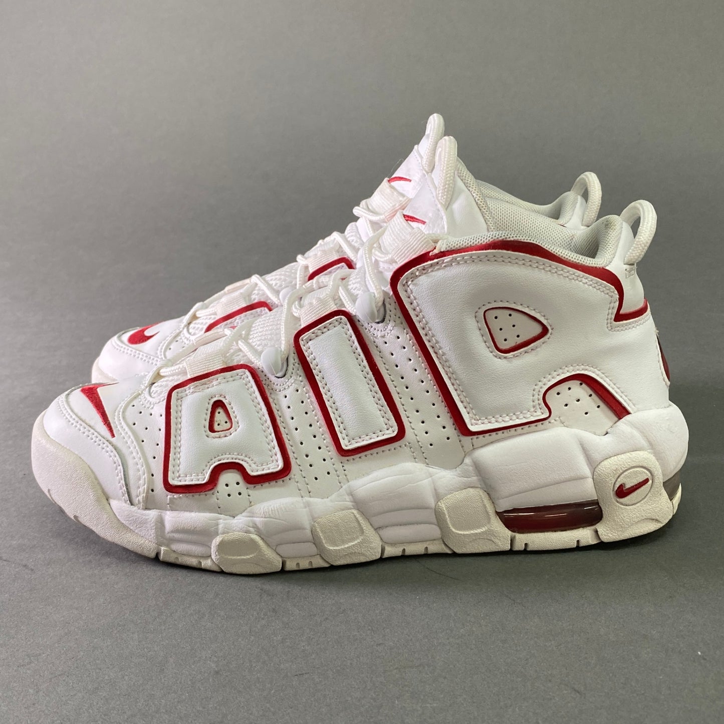 8l25 NIKE ナイキ AIR MORE UPTEMPO GS エアモア アップテンポ 415082-108 25 ホワイト レッド レザー シューズ