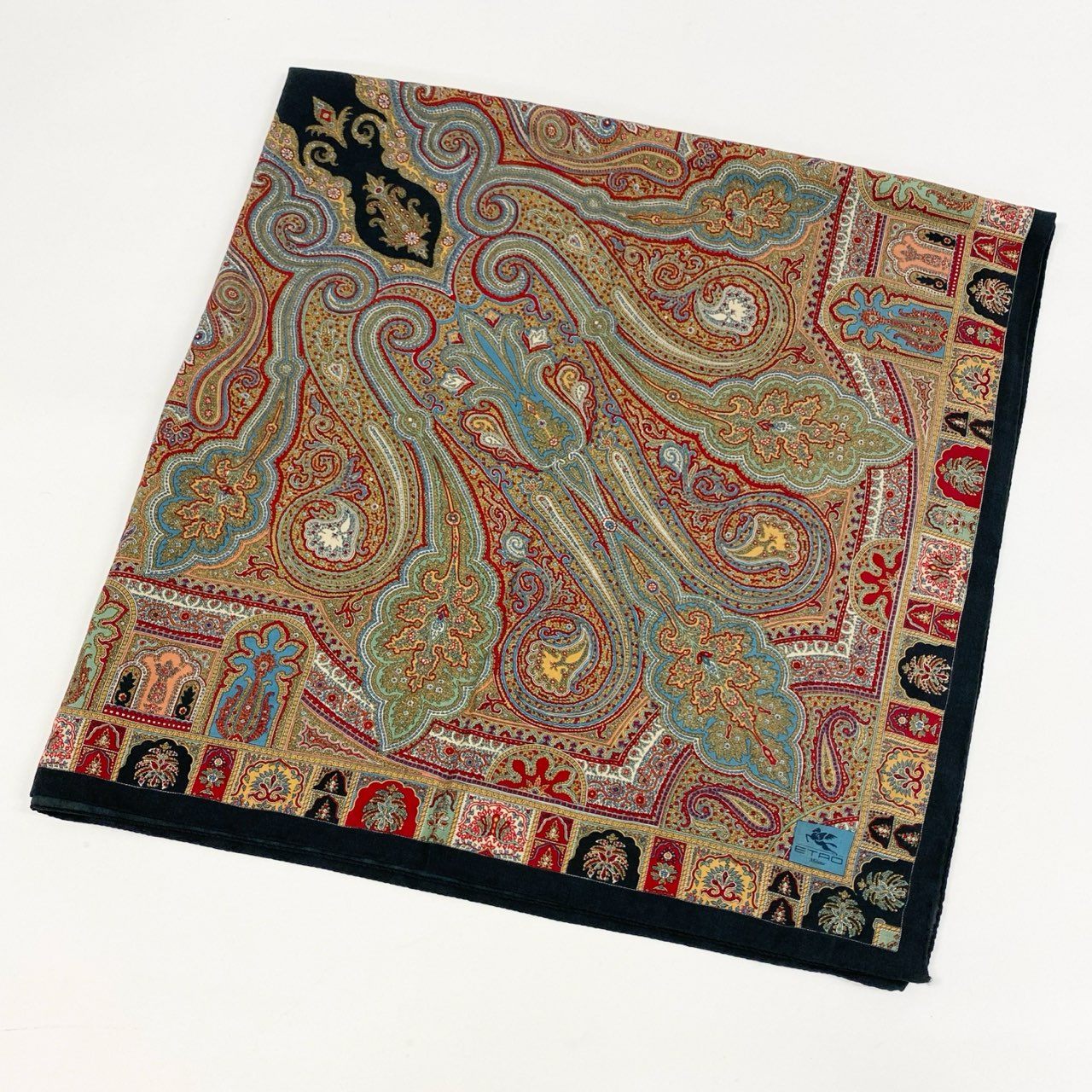 h15 ETRO エトロ スカーフ ストール マフラー 大判ストール 130cm×132cm マルチカラー イタリア製k02i