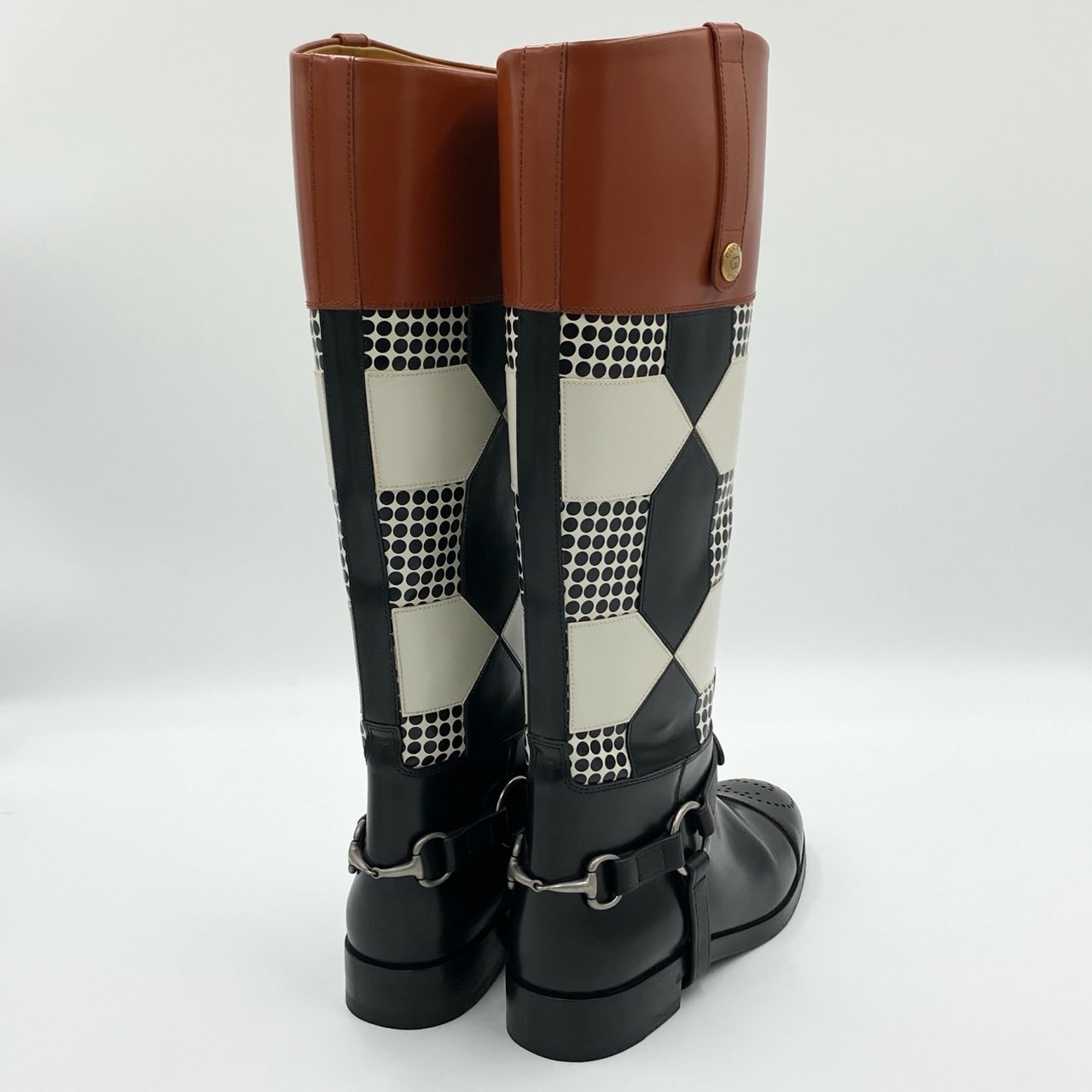 1h20《美品》 GUCCI グッチ ロングブーツ シューズ ホースビット 678153 サイズ36.5 マルチカラー レザー レディースk02i